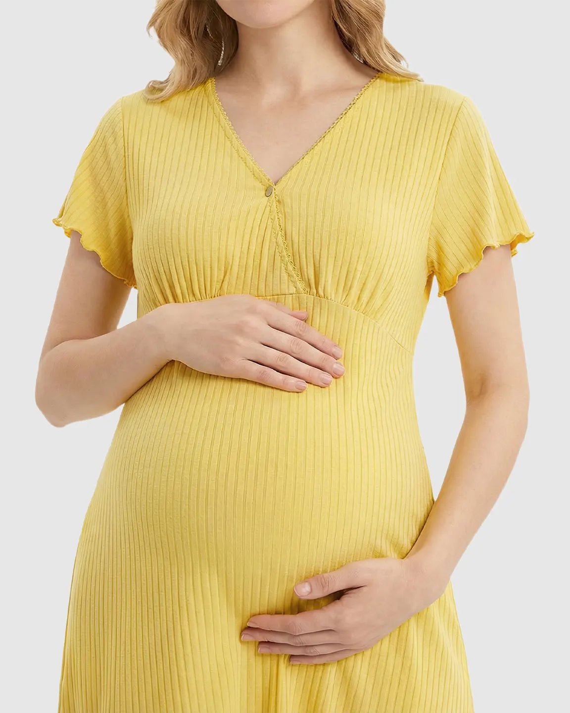 Bump Society – The Nursing Collection: Hidden Nursing Access K-Fashion Maternity Lounge Dress