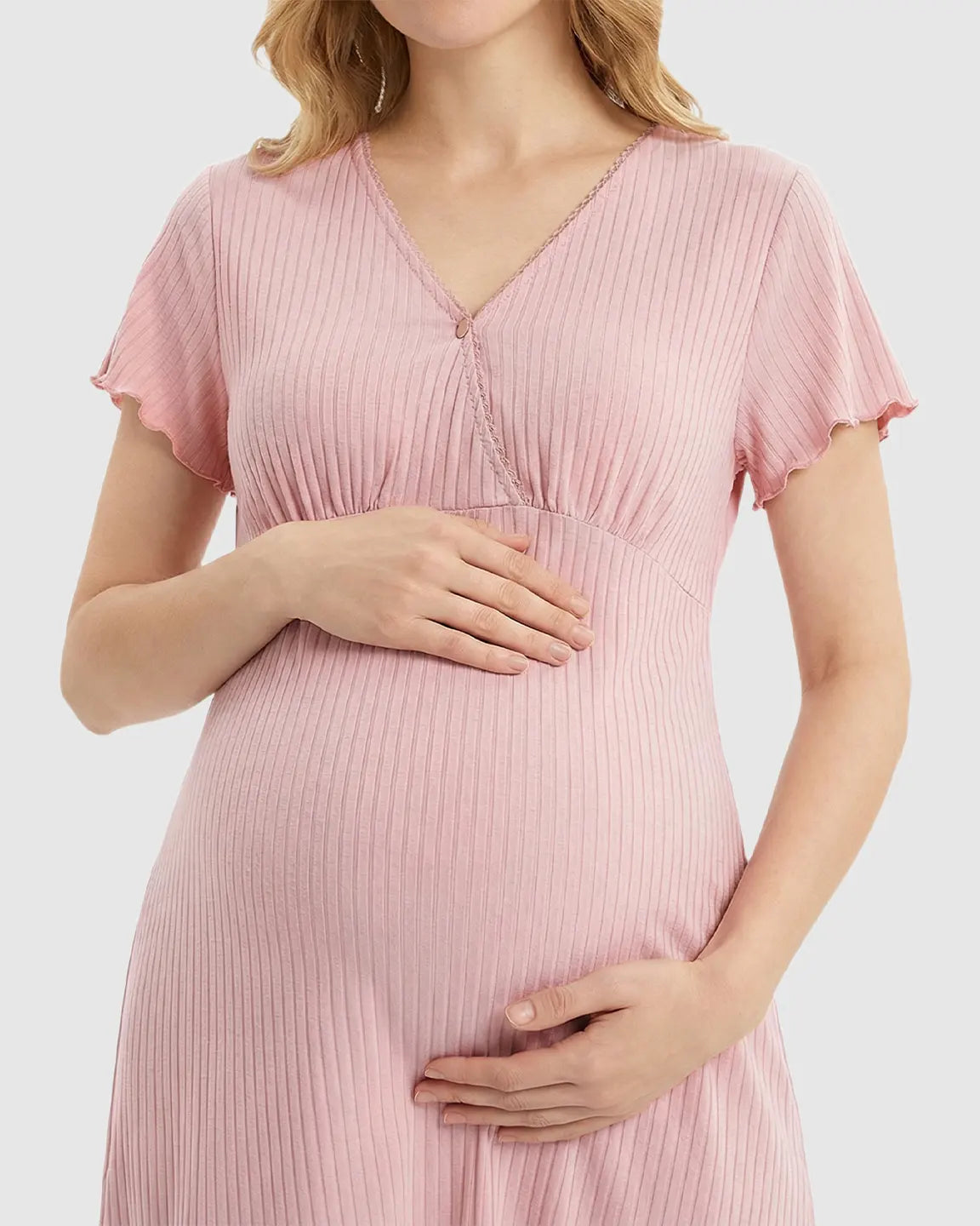 Bump Society – The Nursing Collection: Hidden Nursing Access K-Fashion Maternity Lounge Dress