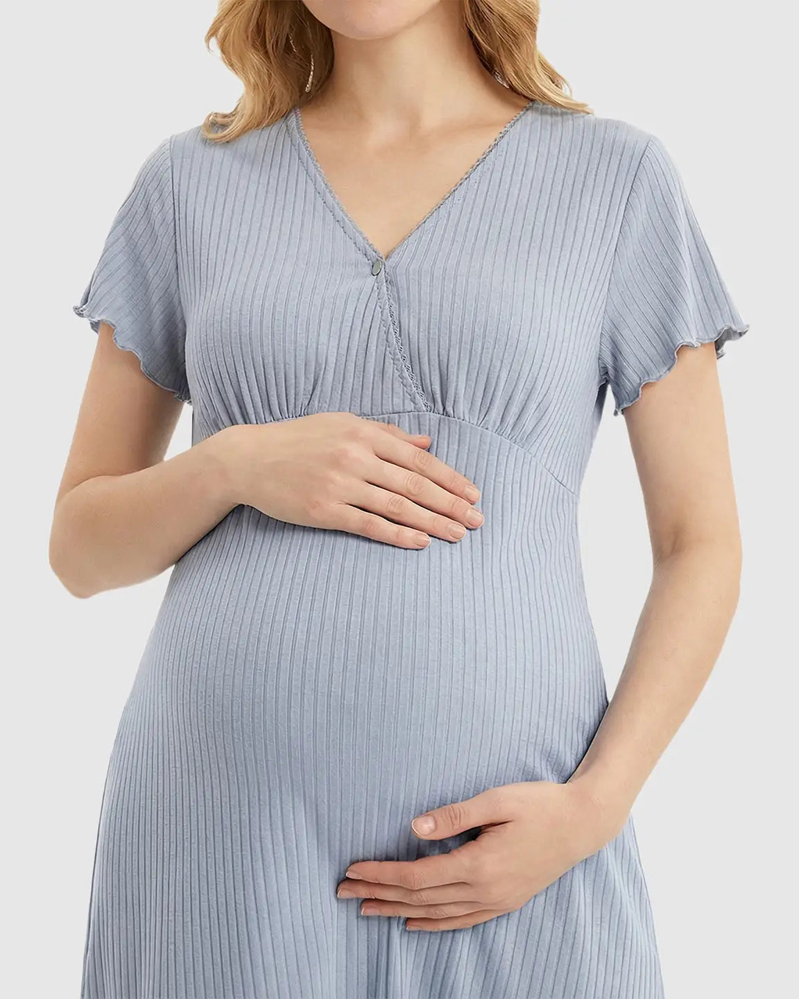 Bump Society – The Nursing Collection: Hidden Nursing Access K-Fashion Maternity Lounge Dress