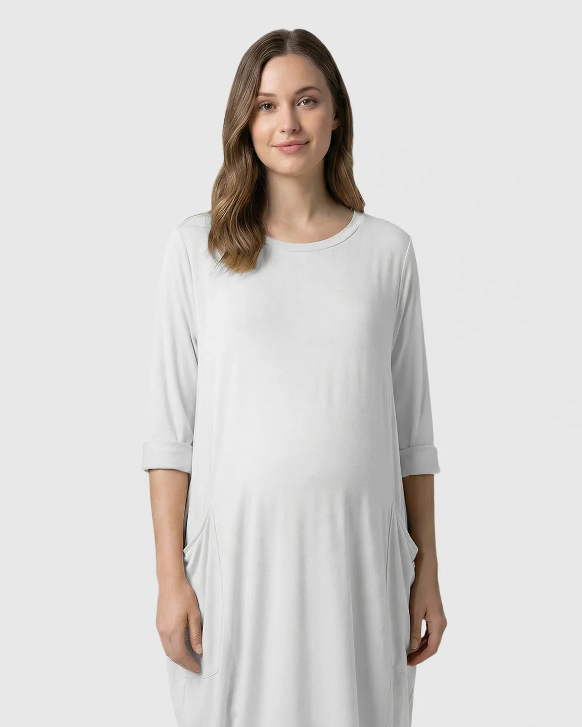 Bump Society – The Comfort Collection: Oversized Pocketed Maternity T Shirt Dress