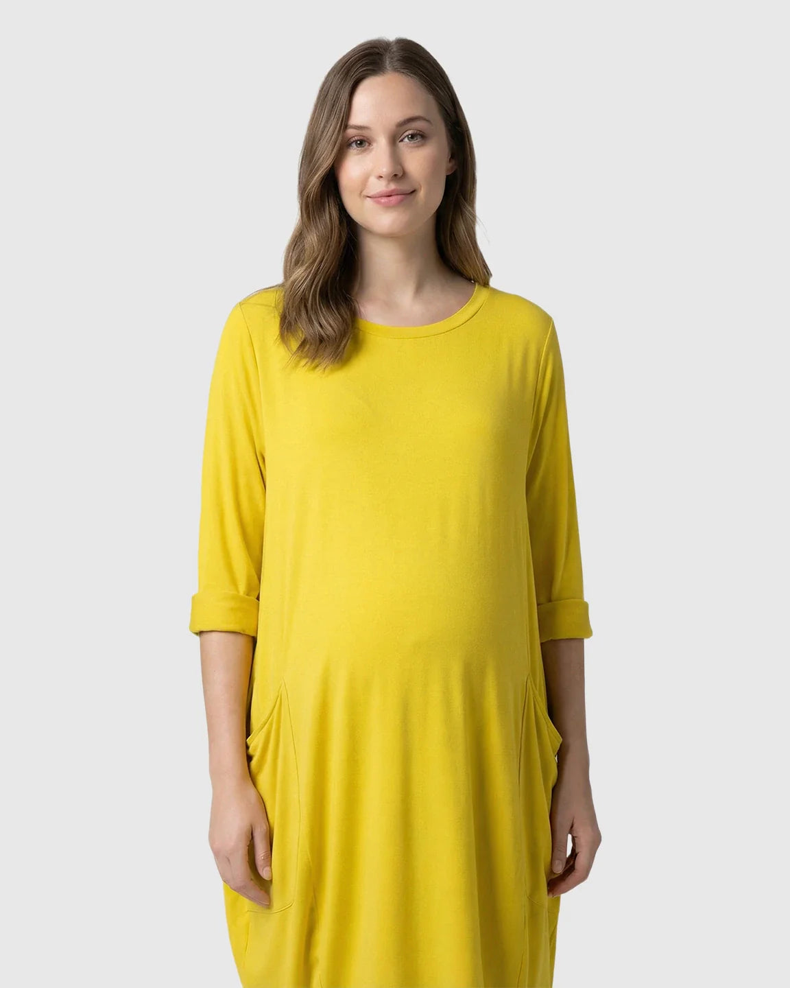 Bump Society – The Comfort Collection: Oversized Pocketed Maternity T Shirt Dress