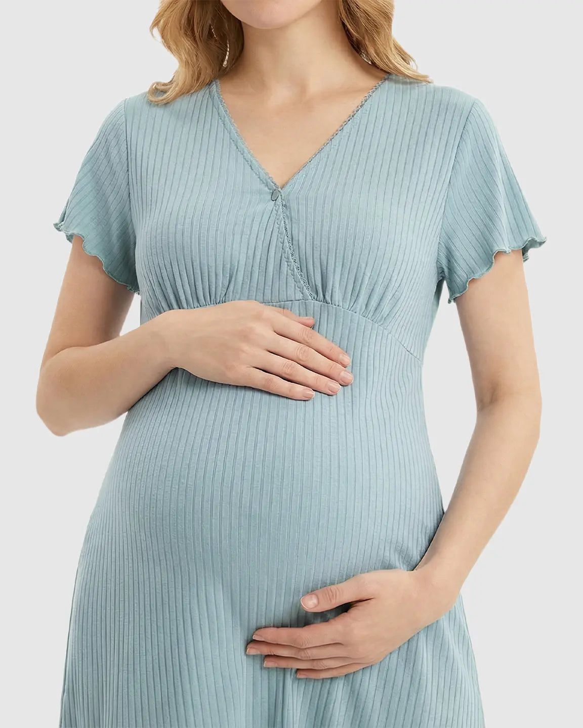 Bump Society – The Nursing Collection: Hidden Nursing Access K-Fashion Maternity Lounge Dress