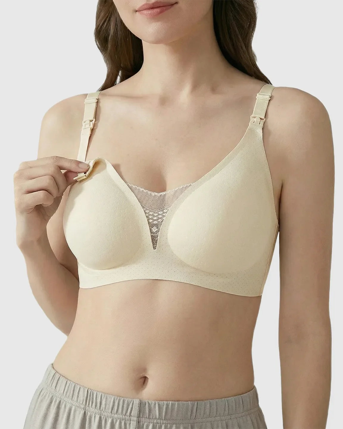 Bump Society – The Nursing Collection: Thin Mesh Jelly Strip Design Nursing Bra