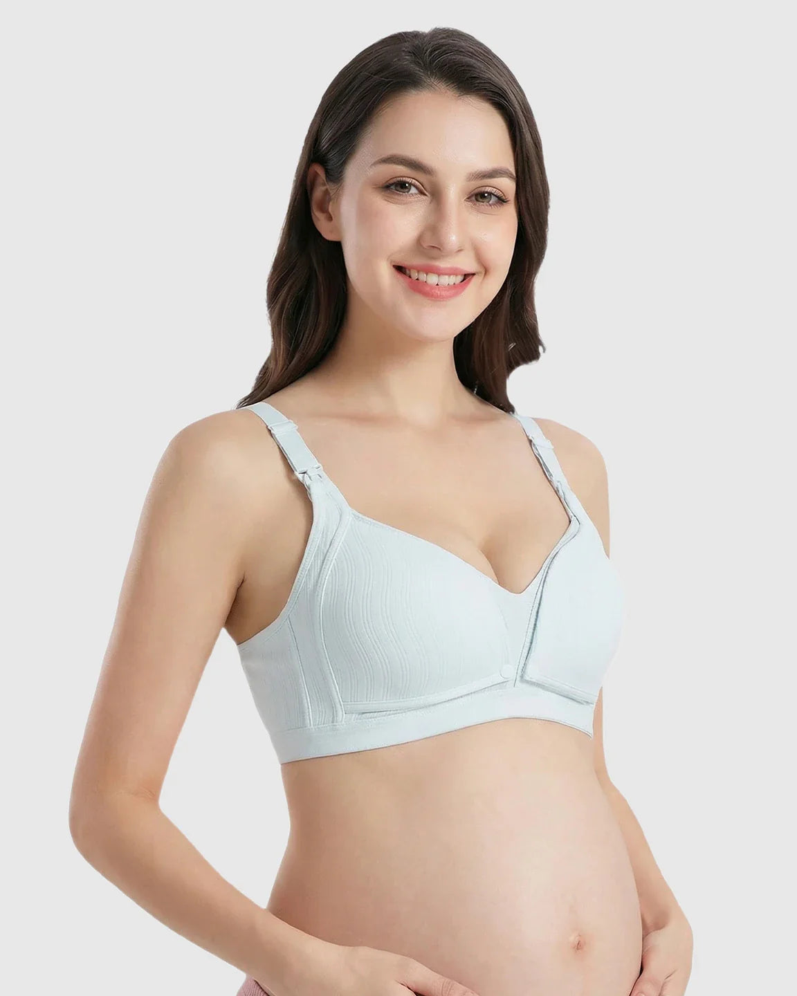 Bump Society – The Nursing Collection: Front-Open Ribbed V-Neck Nursing Bra