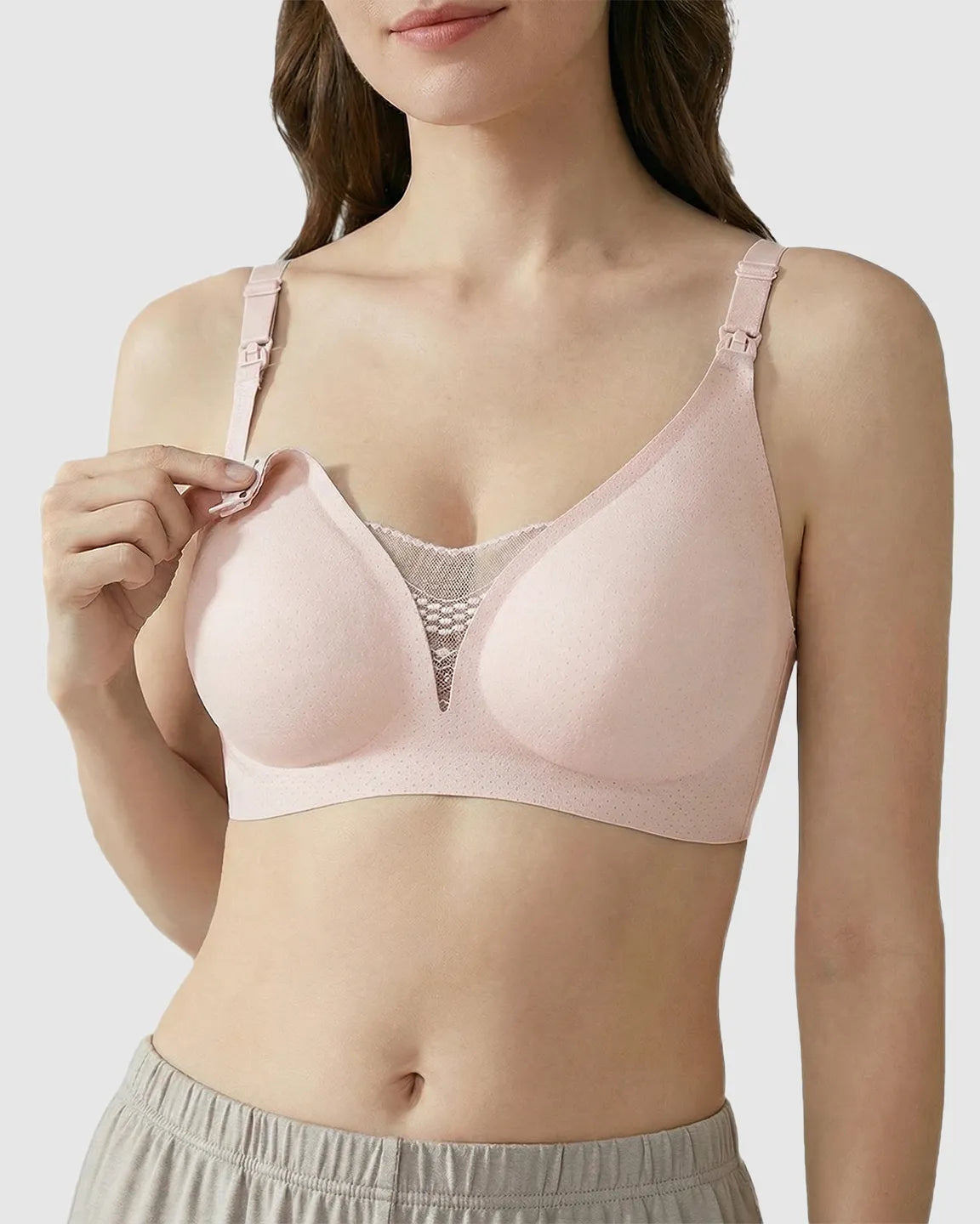 Bump Society – The Nursing Collection: Thin Mesh Jelly Strip Design Nursing Bra