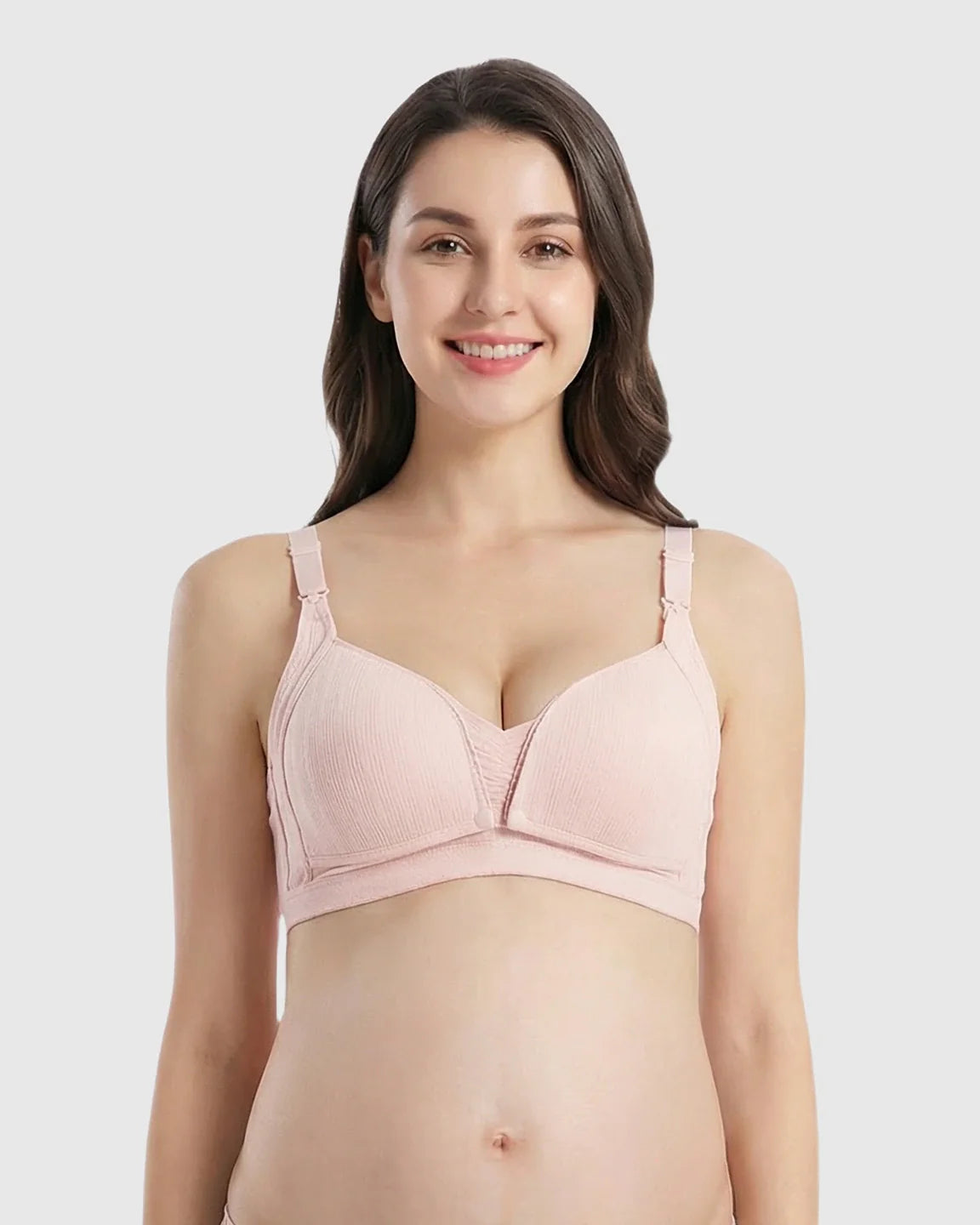 Bump Society – The Nursing Collection: Front-Open Ribbed V-Neck Nursing Bra