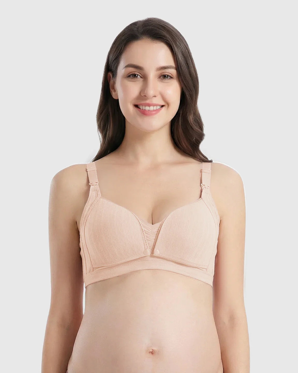 Bump Society – The Nursing Collection: Front-Open Ribbed V-Neck Nursing Bra