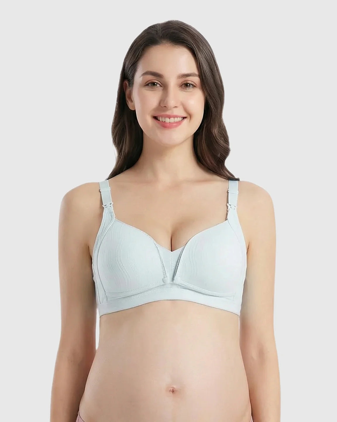 Bump Society – The Nursing Collection: Front-Open Ribbed V-Neck Nursing Bra