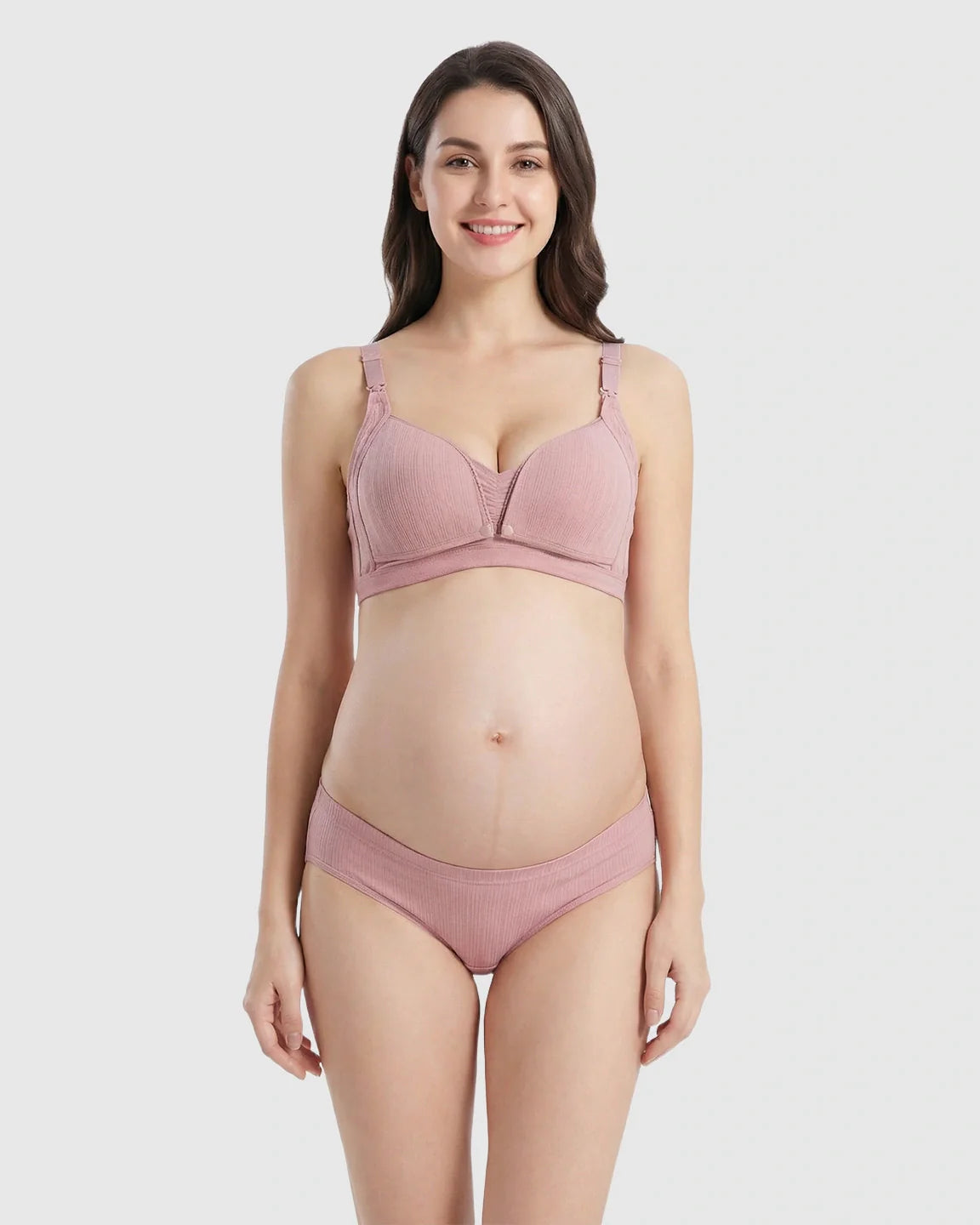 Bump Society – The Nursing Collection: Front-Open Ribbed V-Neck Nursing Bra