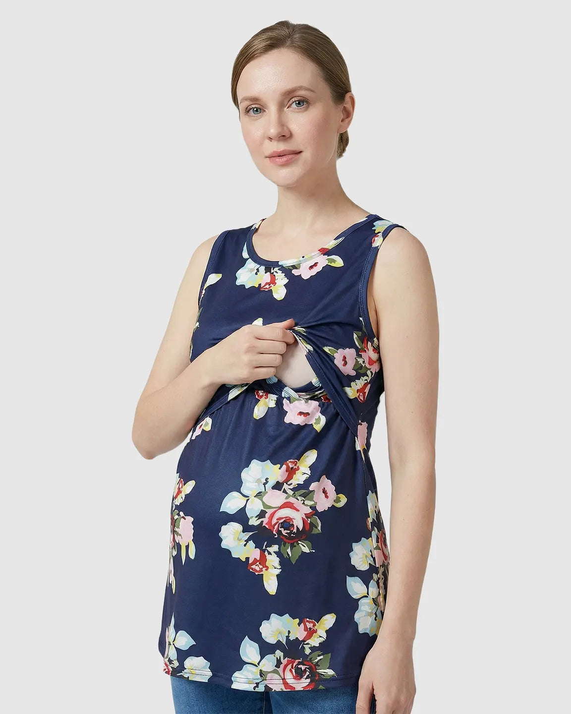 Bump Society – The Nursing Collection: Easy-Nursing Floral Maternity Top