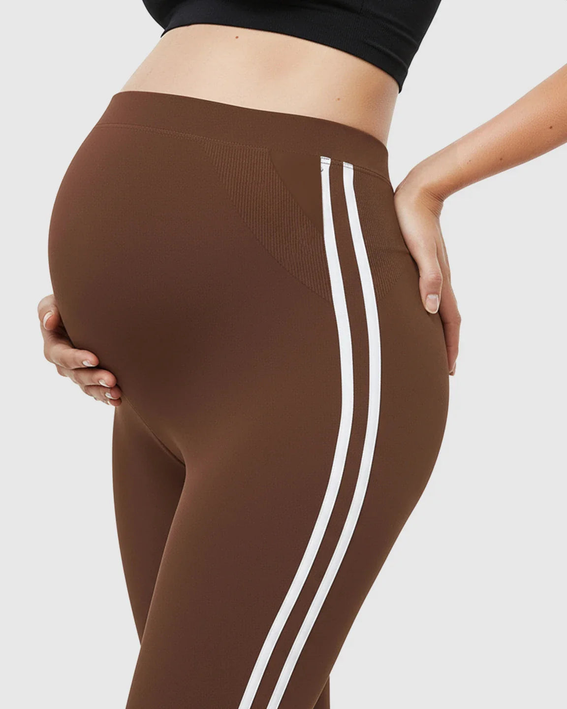 Bump Society – The Comfort Collection: Side Striped Sporty Maternity Leggings