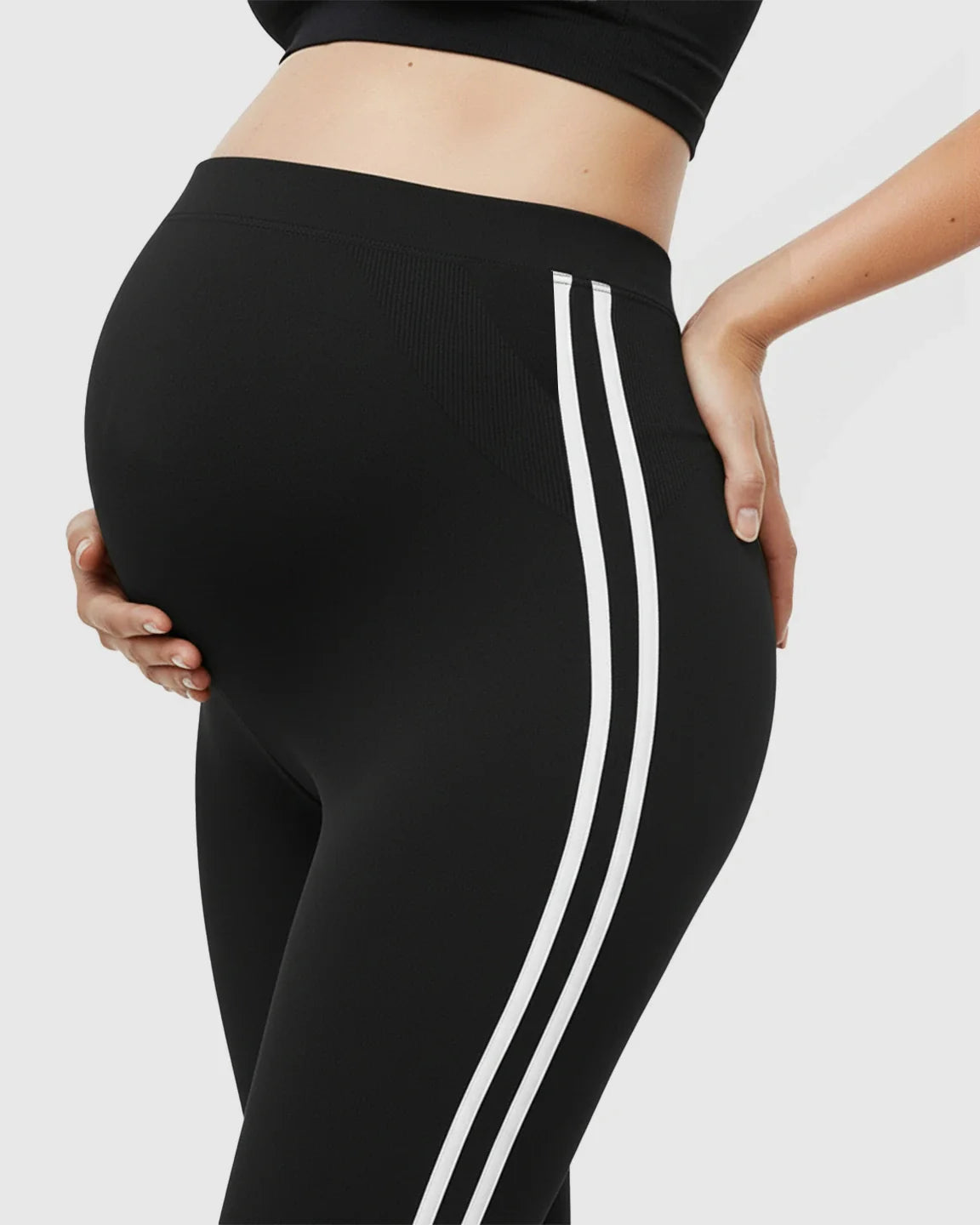 Bump Society – The Comfort Collection: Side Striped Sporty Maternity Leggings