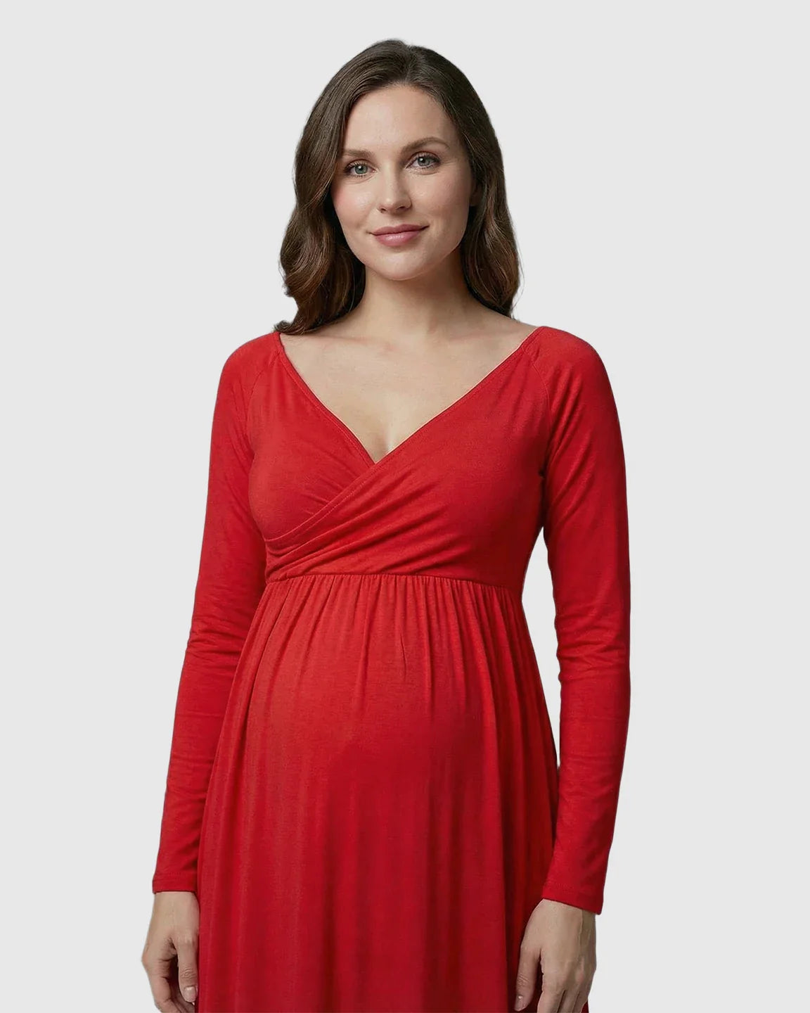 Bump Society – The Comfort Collection: Long-Sleeve Full Train Maternity Maxi Dress