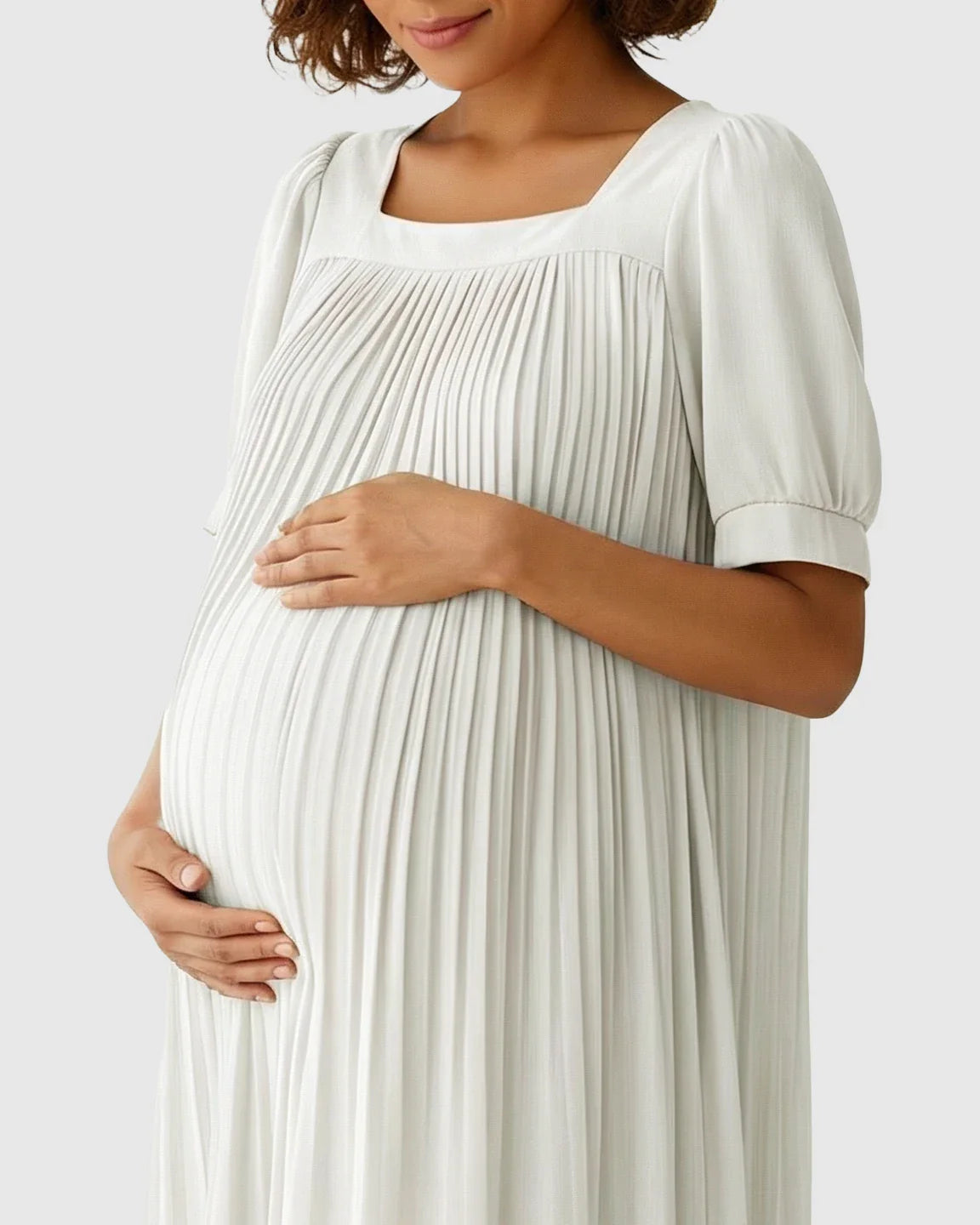 Bump Society – The Comfort Collection: Pleated Flowy Style Maternity Short Dress