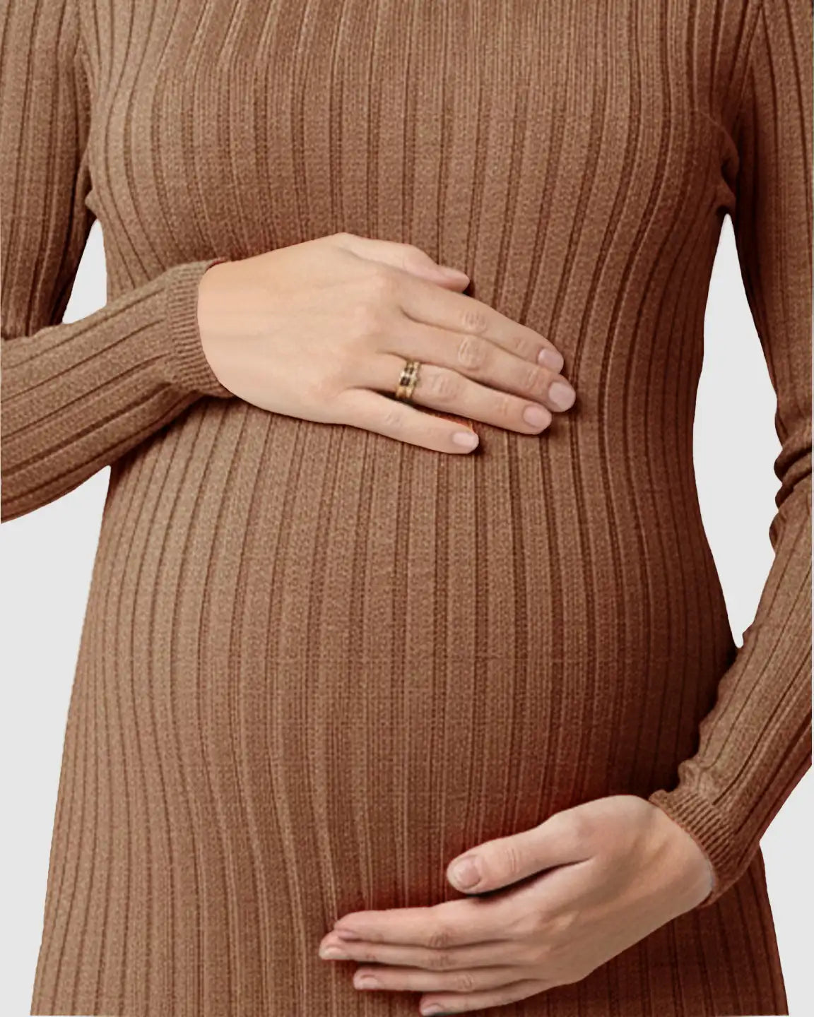 Bump Society – The Comfort Collection: Ribbed Knit Casual Maternity Midi Dress