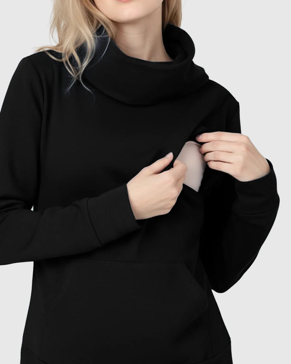 The Nursing Collection: High Cowl Neck Stylish Maternity Nursing Top