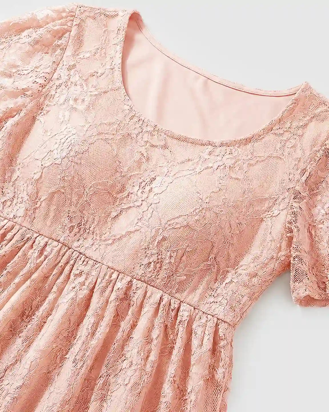 Bump Society – The Comfort Collection: Ruffled Hem Floral Lace Maternity Photoshoot Dress