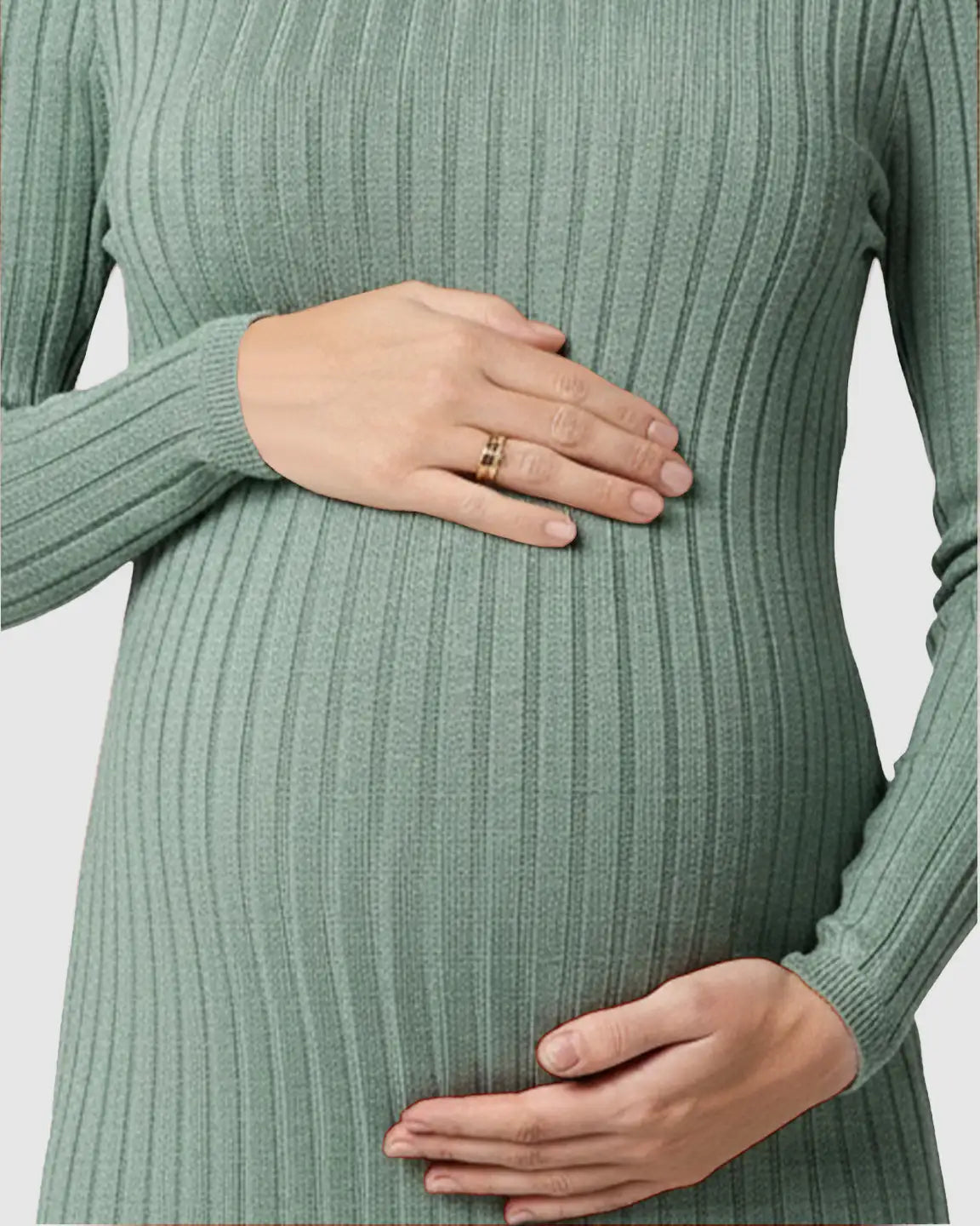 Bump Society – The Comfort Collection: Ribbed Knit Casual Maternity Midi Dress
