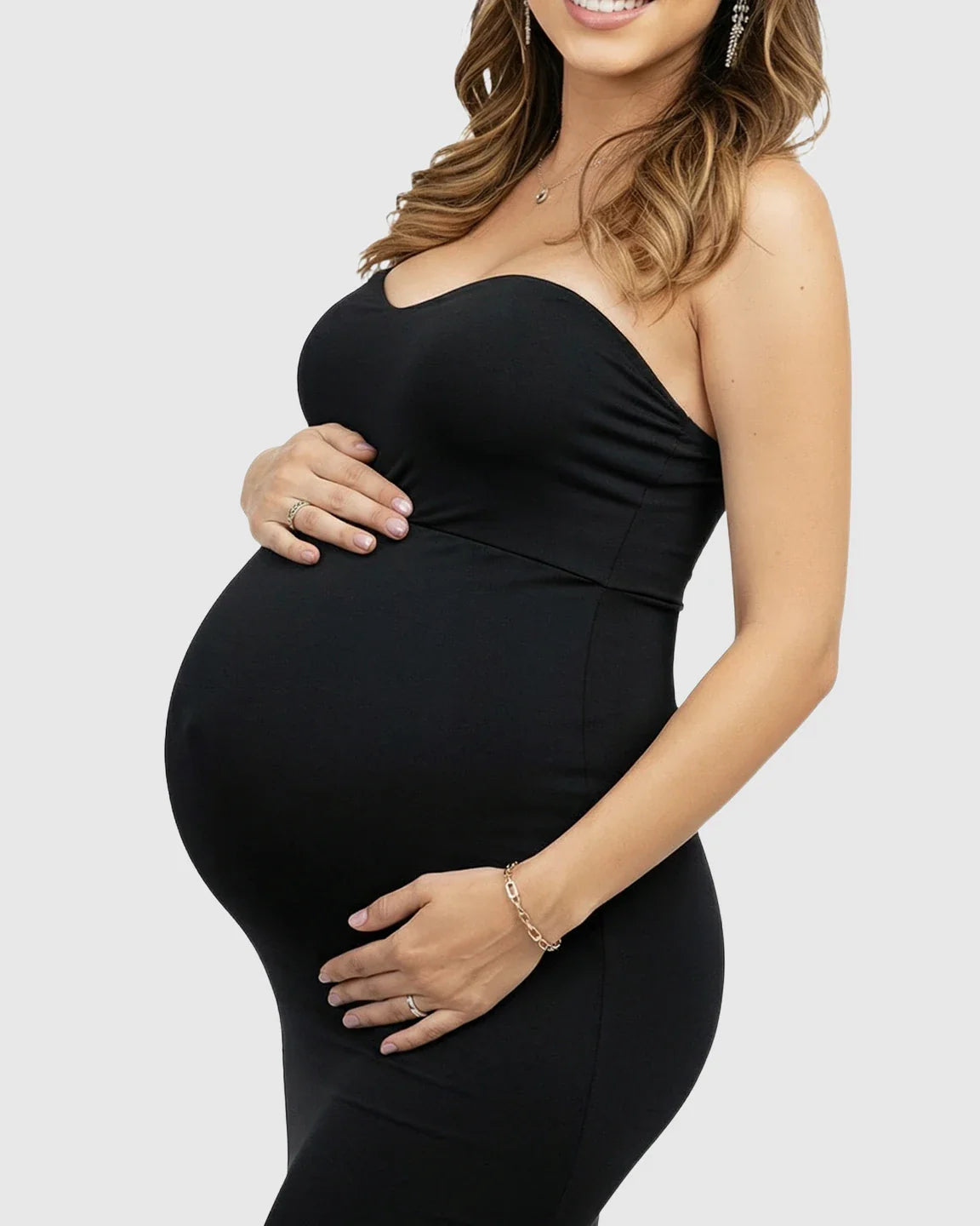 Bump Society – The Comfort Collection: Strapless Sweetheart Neckline Trumpet Silhouette Maternity Gown