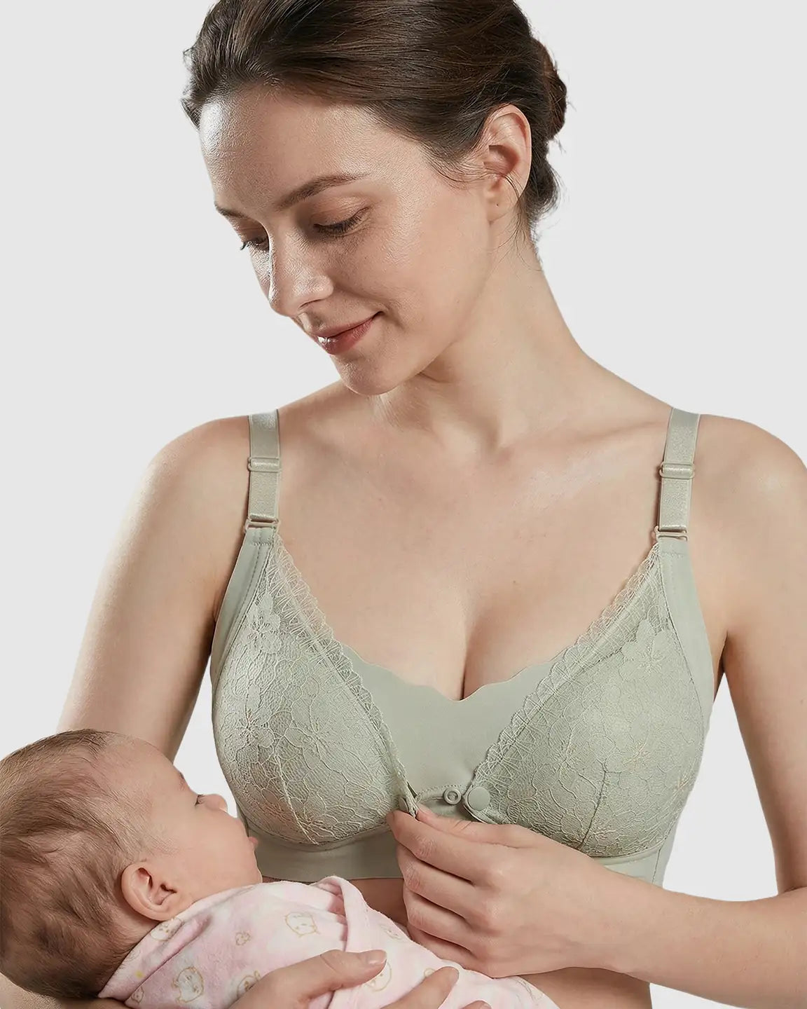 Bump Society – The Nursing Collection: Snap Front Lace-Pattern Nursing Bra