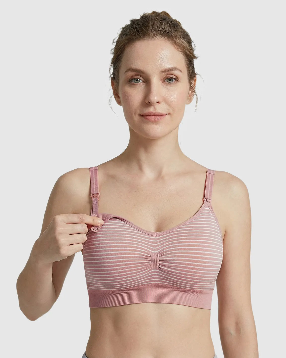 Bump Society – The Nursing Collection: Striped Seamless Maternity Nursing Bra