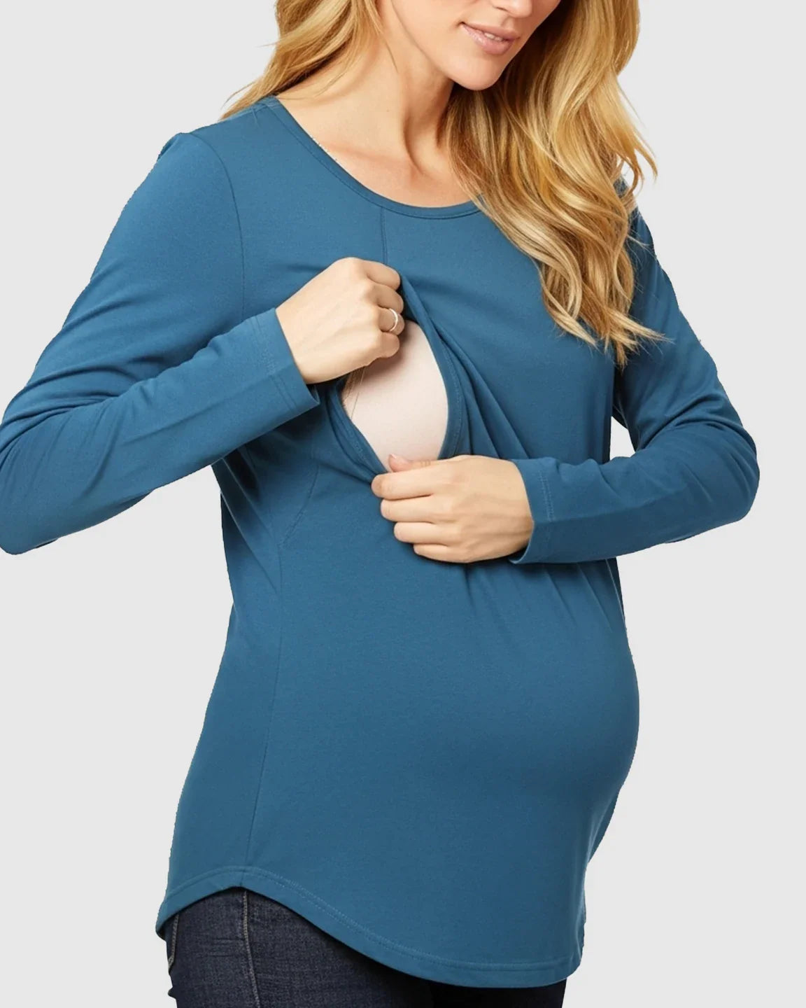 The Nursing Collection: Side-Zip Nursing Access Everyday Maternity Top