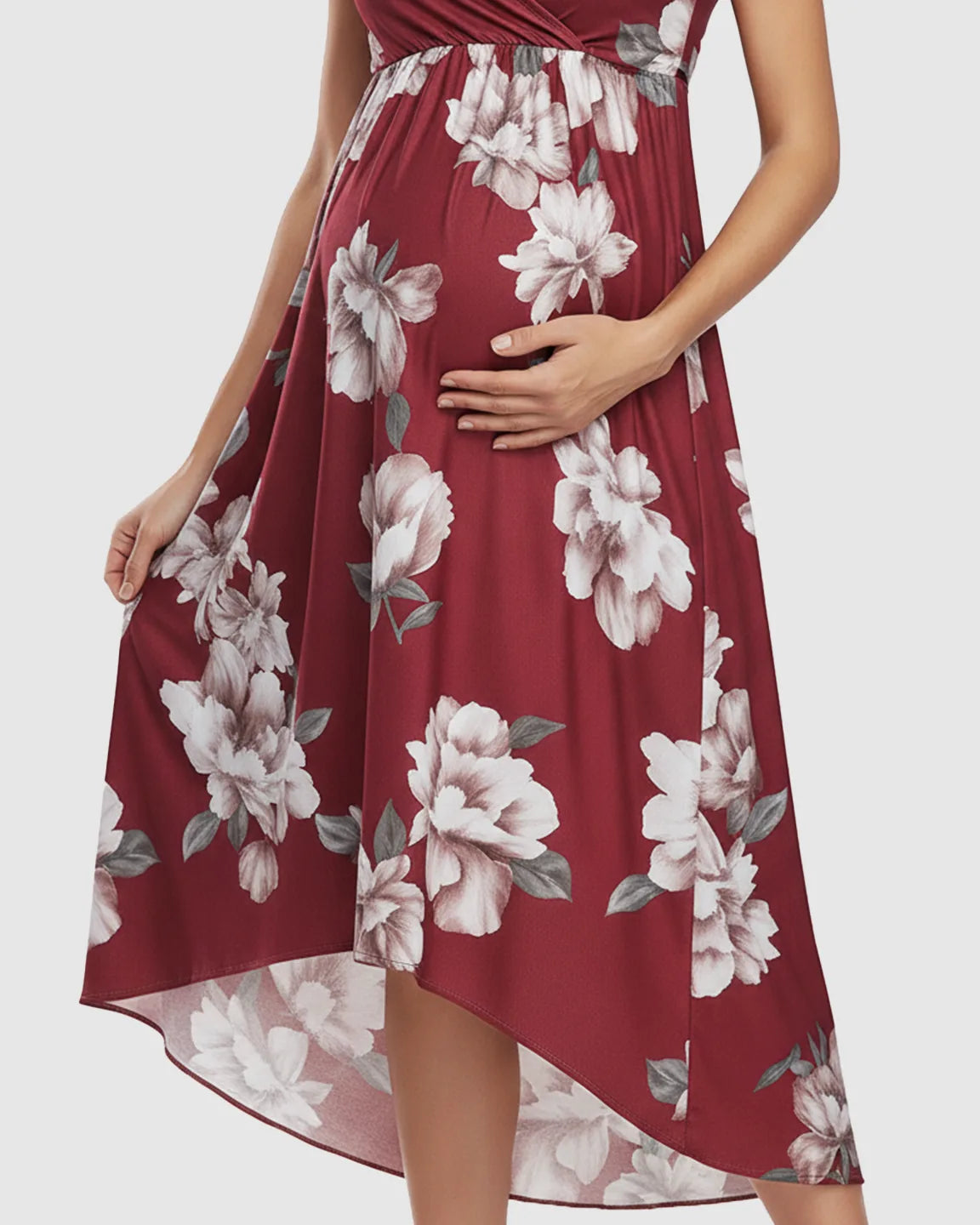 Bump Society – The Comfort Collection: Floral Print Wrap Skirt Maternity Maxi Dress
