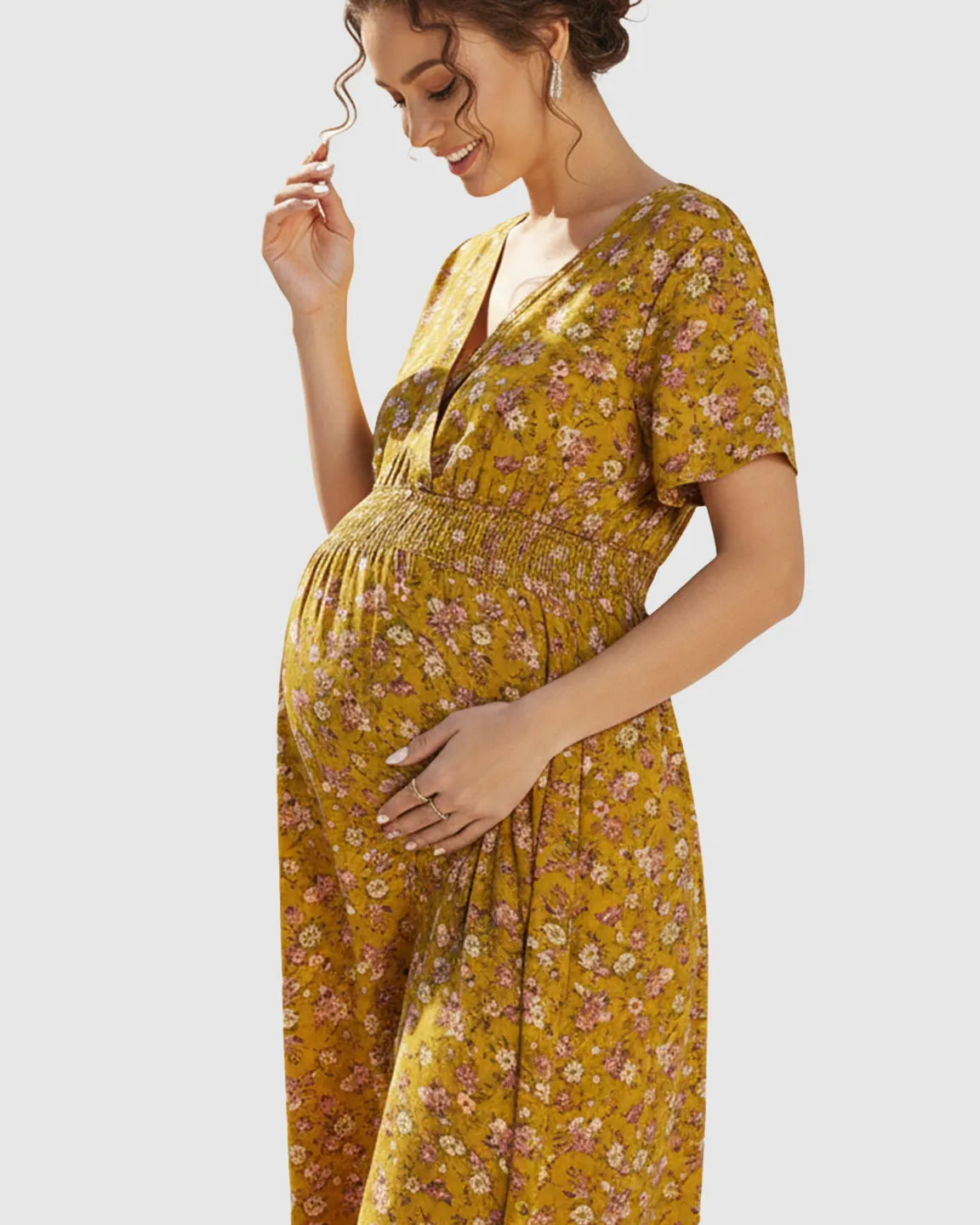 Bump Society – The Comfort Collection: Smocked-Waist A-Line Maternity Dress