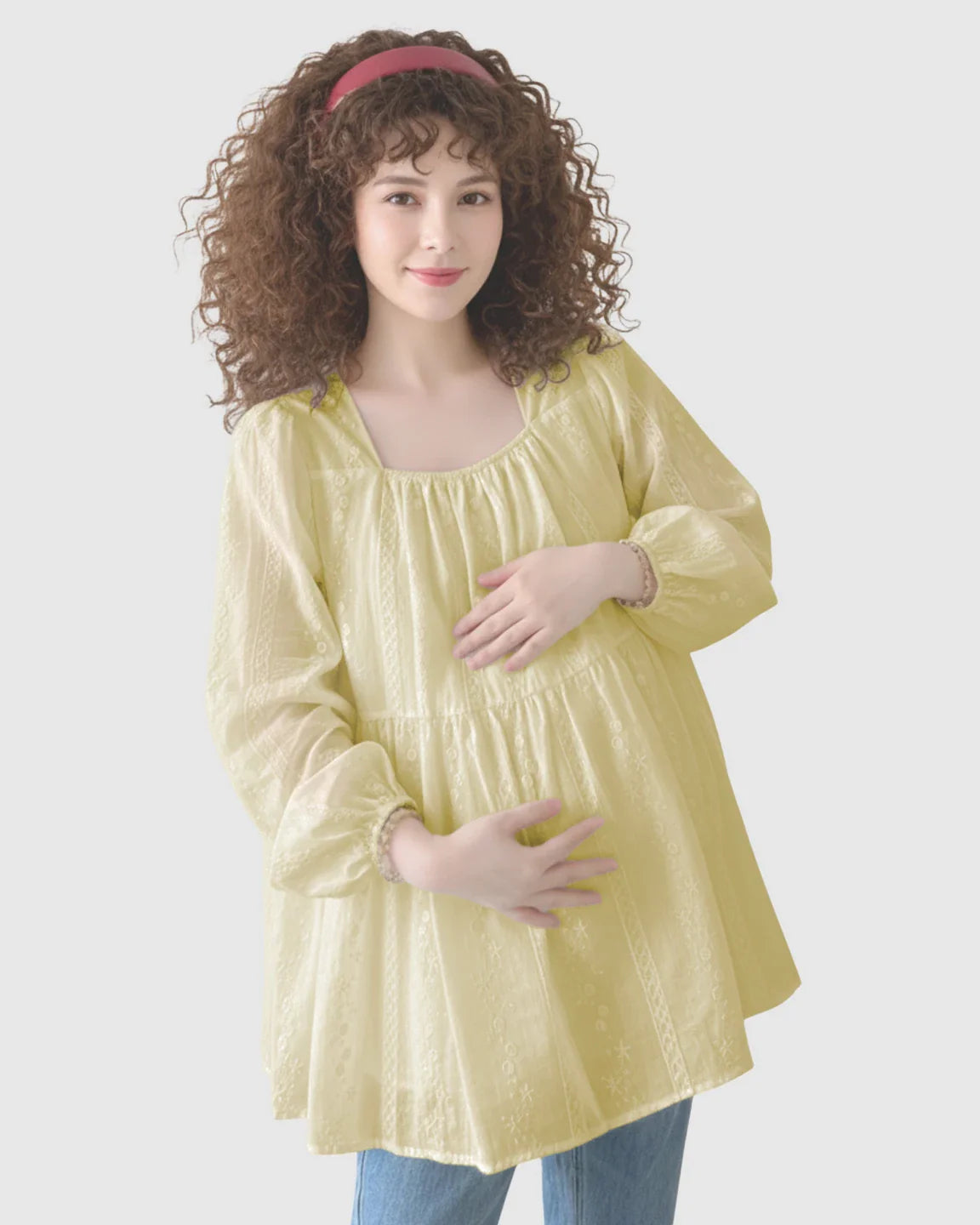 Bump Society – The Comfort Collection: Embroidered Texture Korean Style Maternity Tunic Top