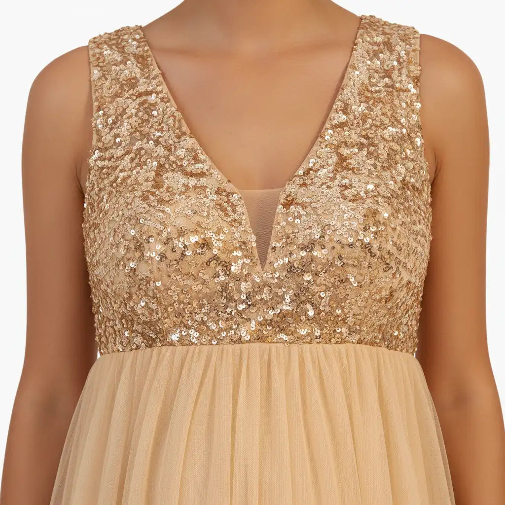 Bump Society – The Comfort Collection: Sequin Bodice Empire Waist Maternity Maxi Dress