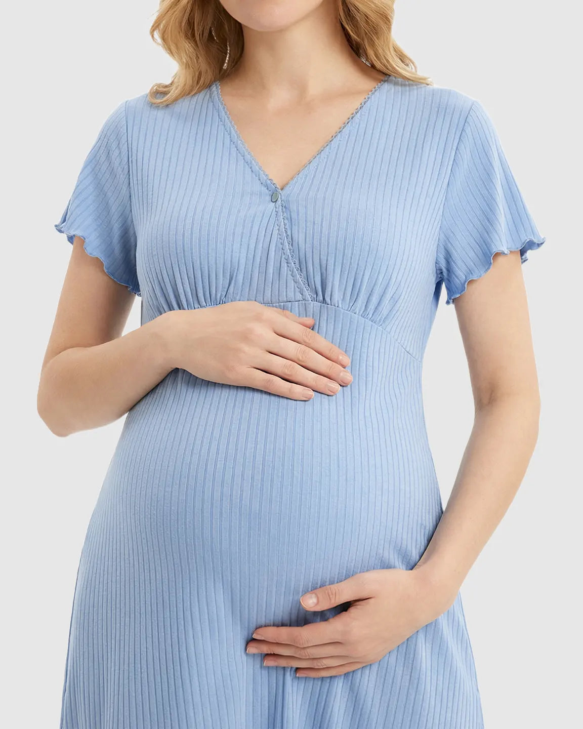 Bump Society – The Nursing Collection: Hidden Nursing Access K-Fashion Maternity Lounge Dress