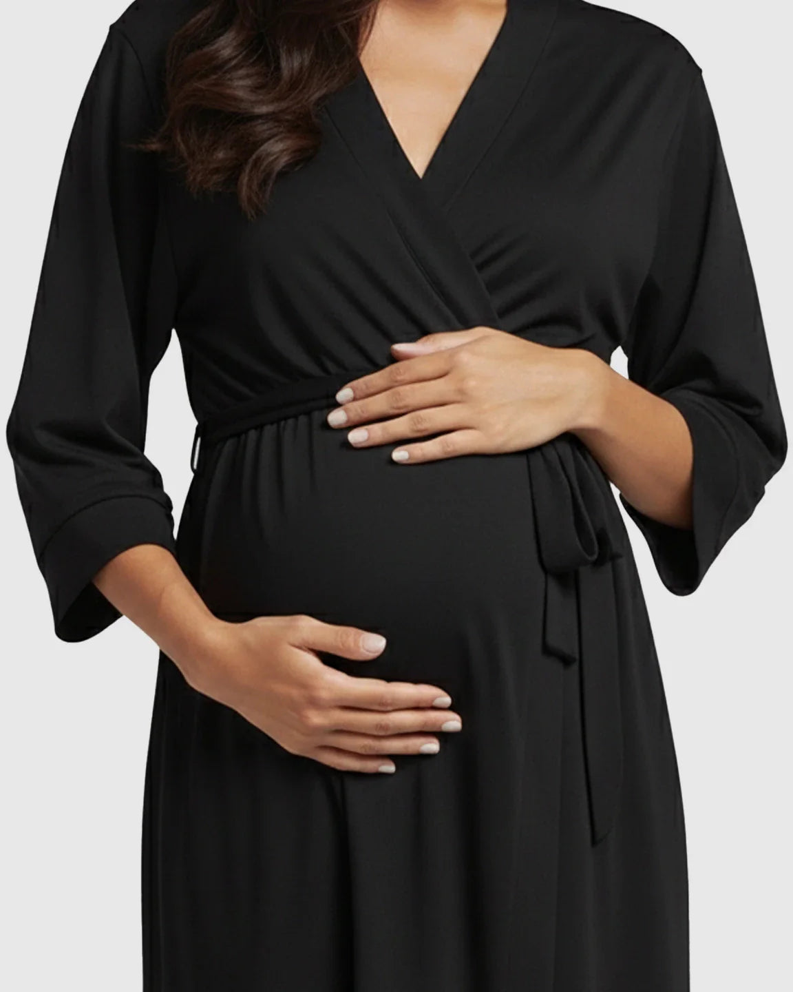 Bump Society – The Comfort Collection: Soft Knit Mid Length Sleeves Maternity Postpartum Robe