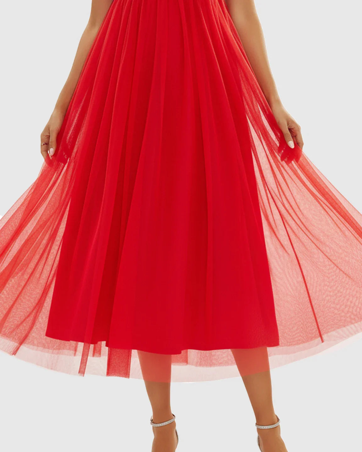 Bump Society – The Comfort Collection: Layered Mesh Romantic Maternity Midi Dress