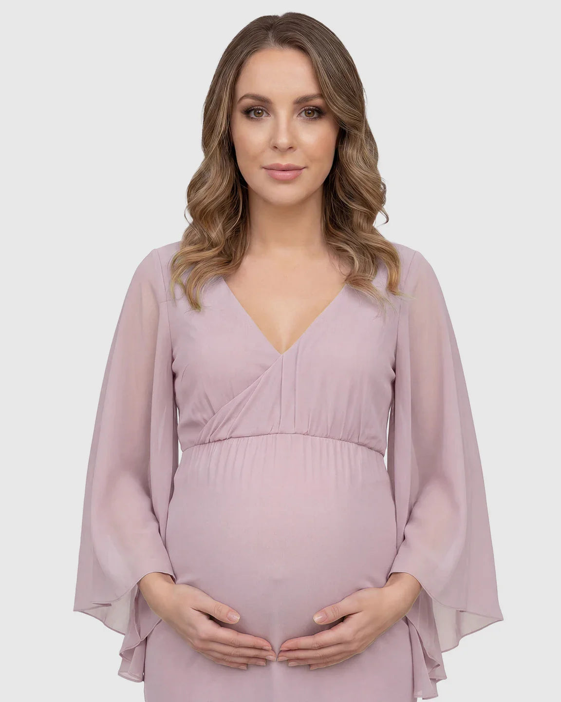 Bump Society – The Comfort Collection: Trailing Hem Elegant Maternity Photoshoot Gown