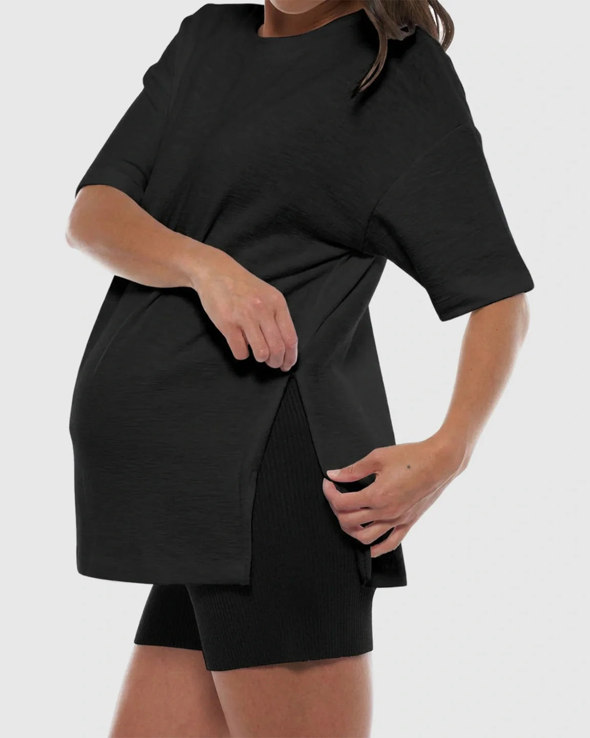 Bump Society – The Comfort Collection: Short Puff Sleeve Casual Maternity Maxi Dress