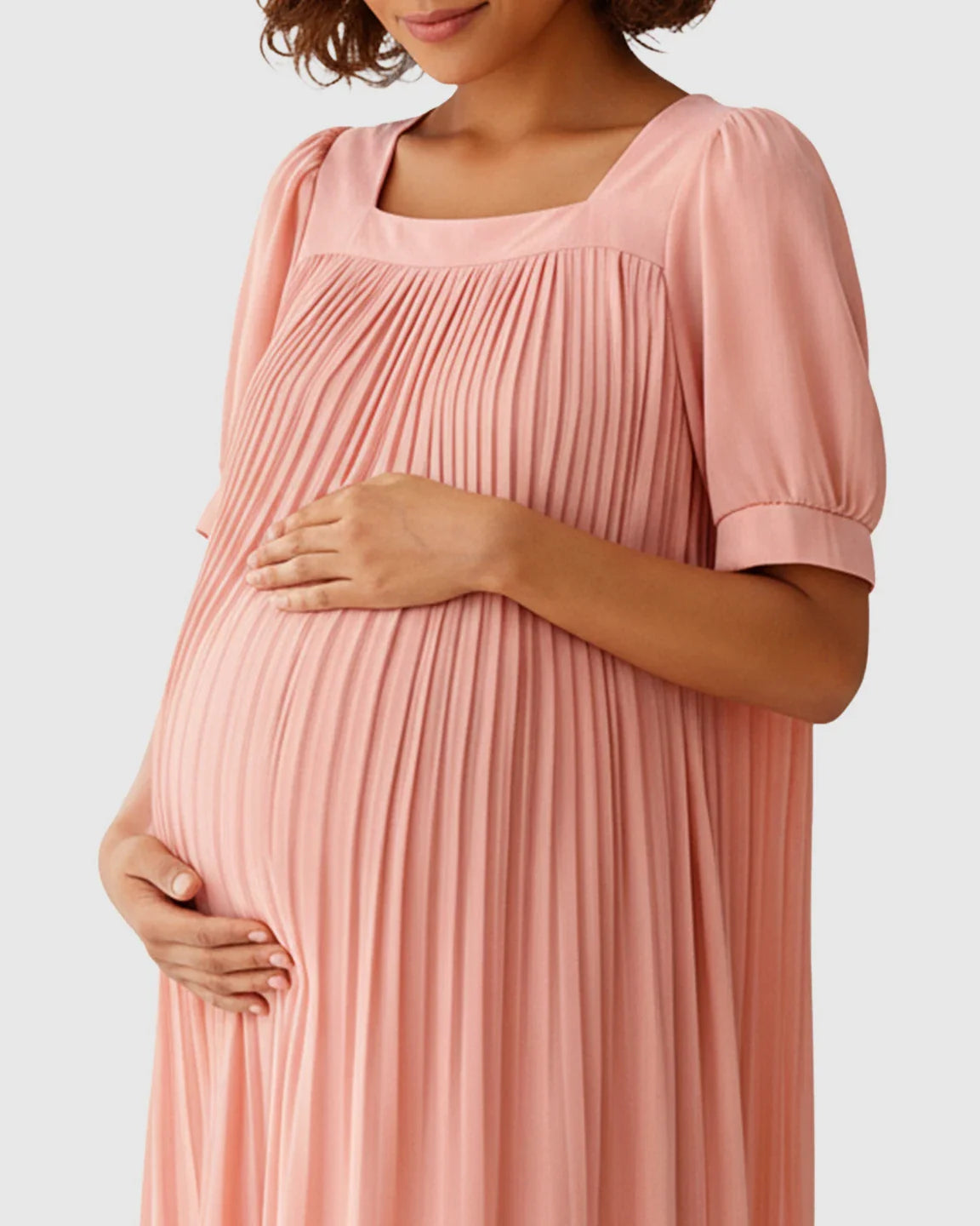 Bump Society – The Comfort Collection: Pleated Flowy Style Maternity Short Dress