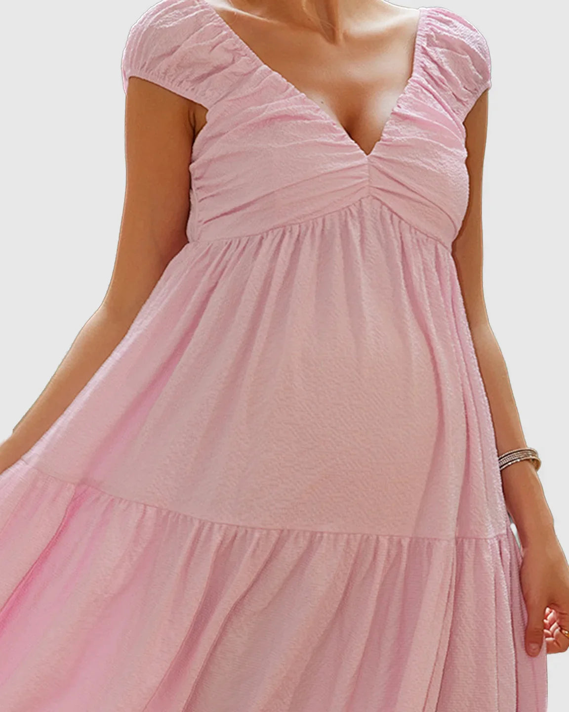 Bump Society – The Comfort Collection: Chiffon Tiered Maternity Maxi Dress