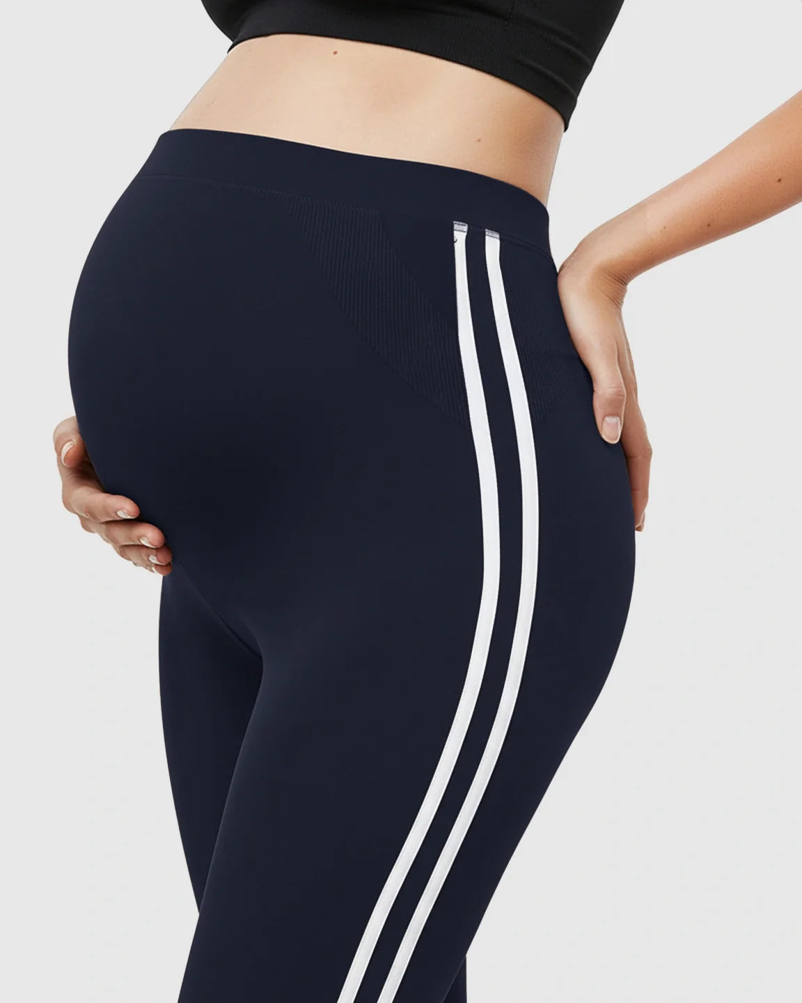 Bump Society – The Comfort Collection: Side Striped Sporty Maternity Leggings