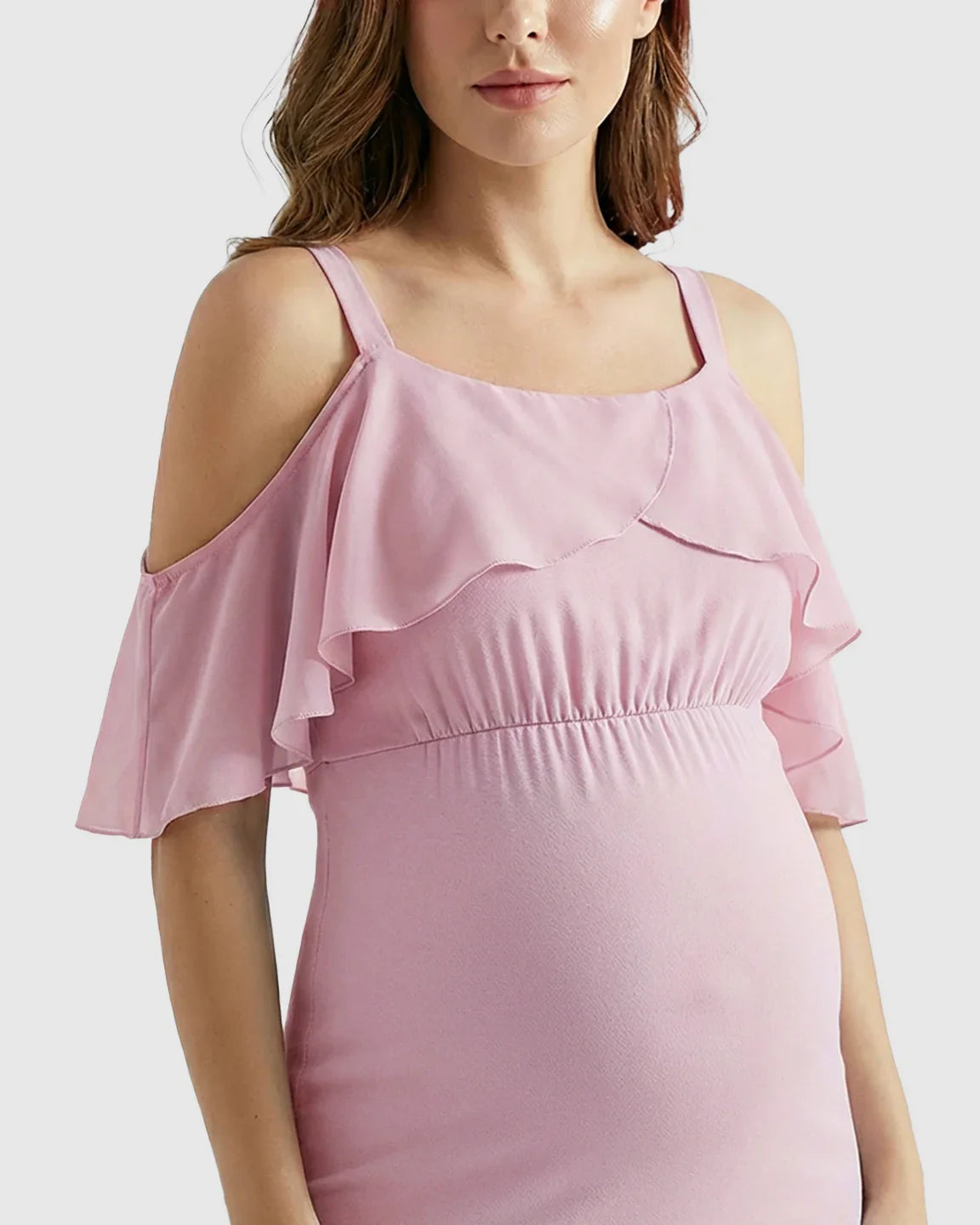 Bump Society – The Comfort Collection: Off-Shoulder Mermaid Trail Maternity Photoshoot Dress