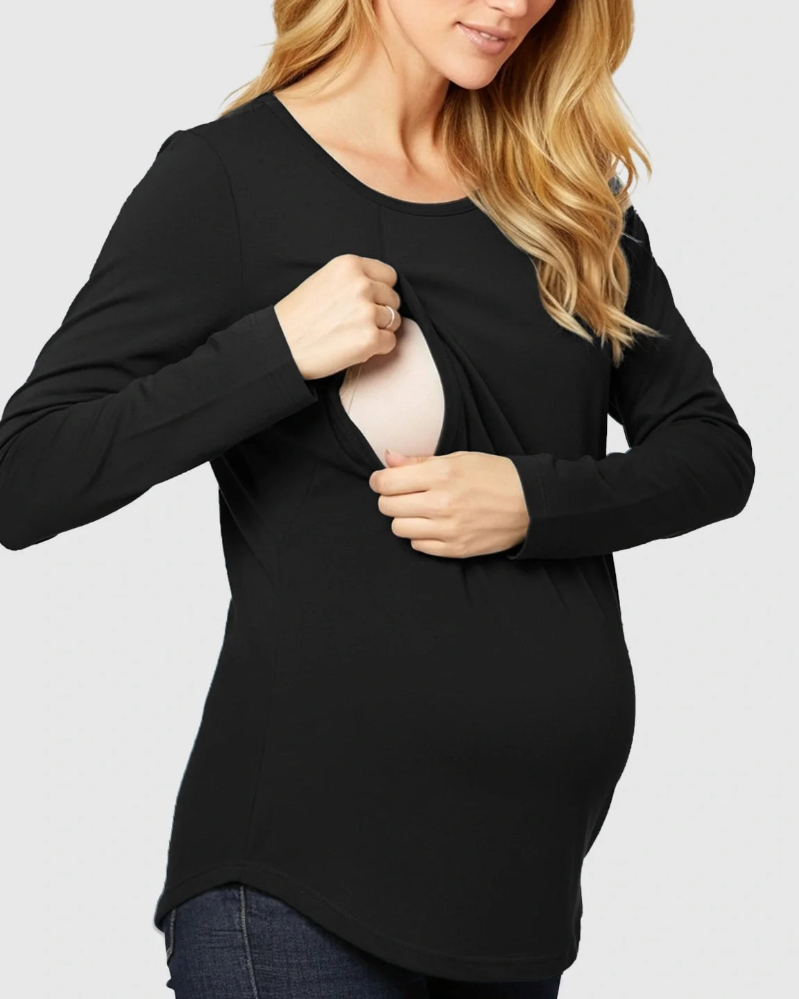 The Nursing Collection: Side-Zip Nursing Access Everyday Maternity Top