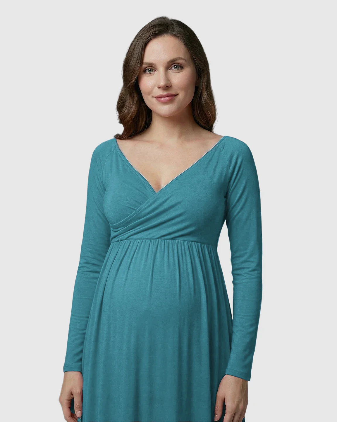 Bump Society – The Comfort Collection: Long-Sleeve Full Train Maternity Maxi Dress
