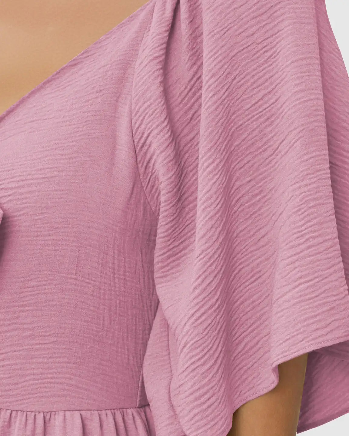 Bump Society – The Comfort Collection: Tie-Knot Front Swing Silhouette Maternity Midi Dress
