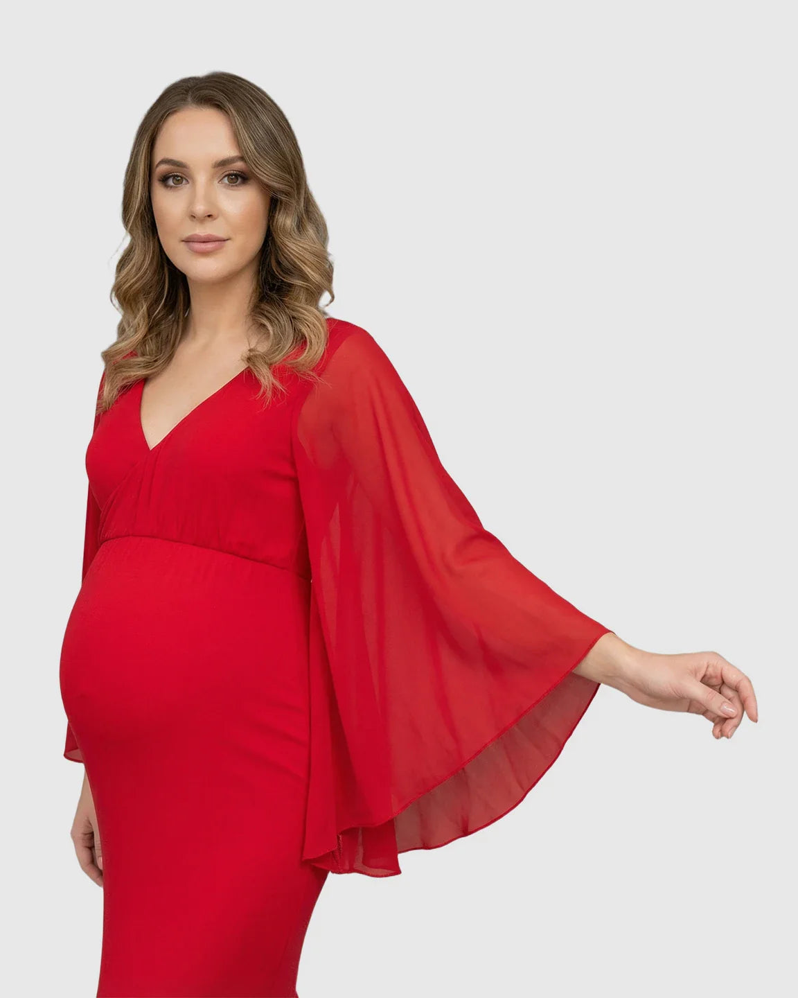Bump Society – The Comfort Collection: Trailing Hem Elegant Maternity Photoshoot Gown