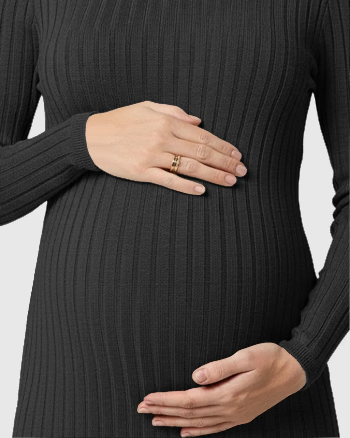 Bump Society – The Comfort Collection: Ribbed Knit Casual Maternity Midi Dress
