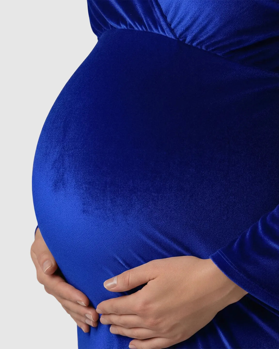 Bump Society – The Comfort Collection: Long-Sleeve Mermaid Train Maternity Photoshoot Gown