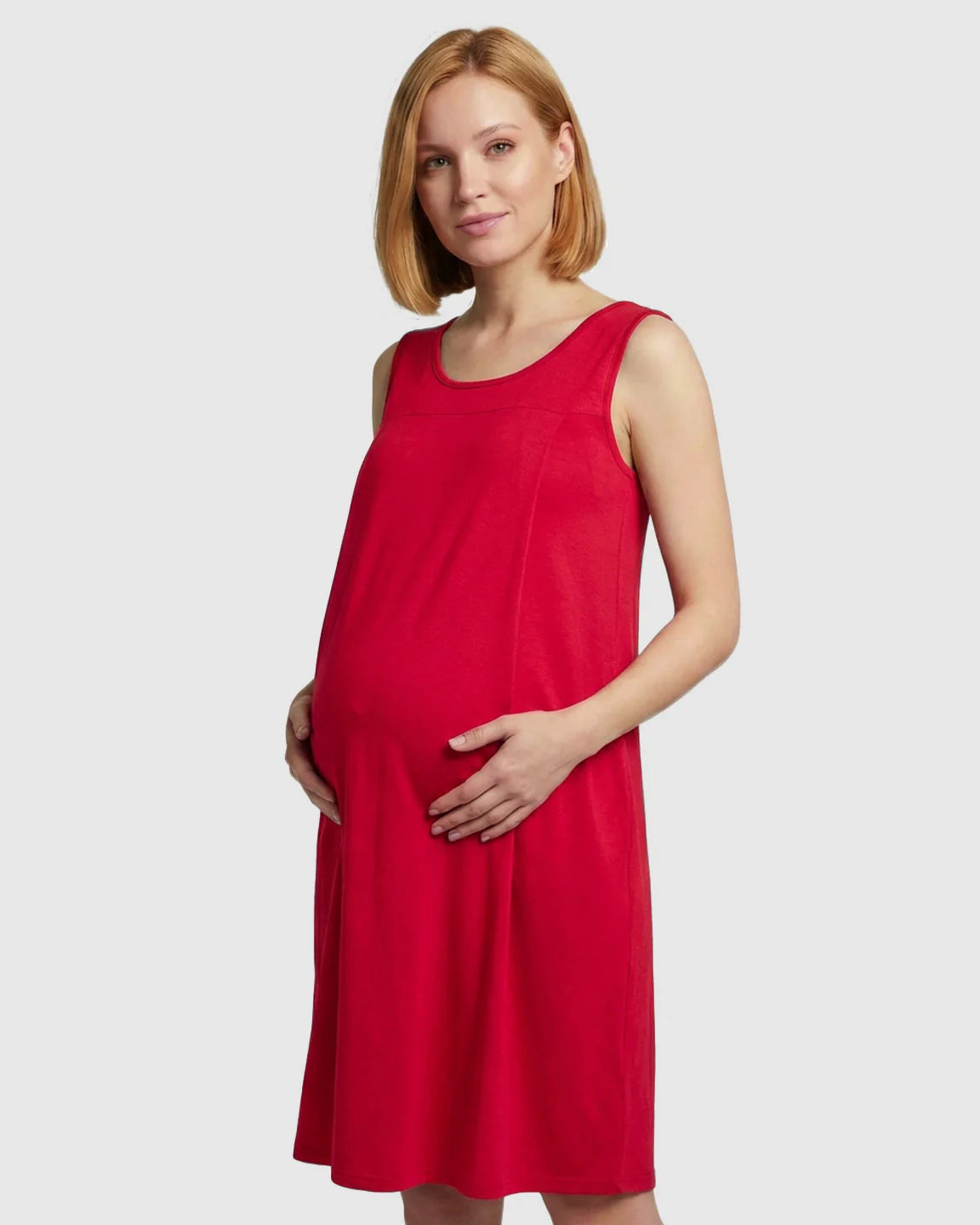 Bump Society – The Nursing Collection: Discreet Nursing Opening Casual Maternity Midi Dress