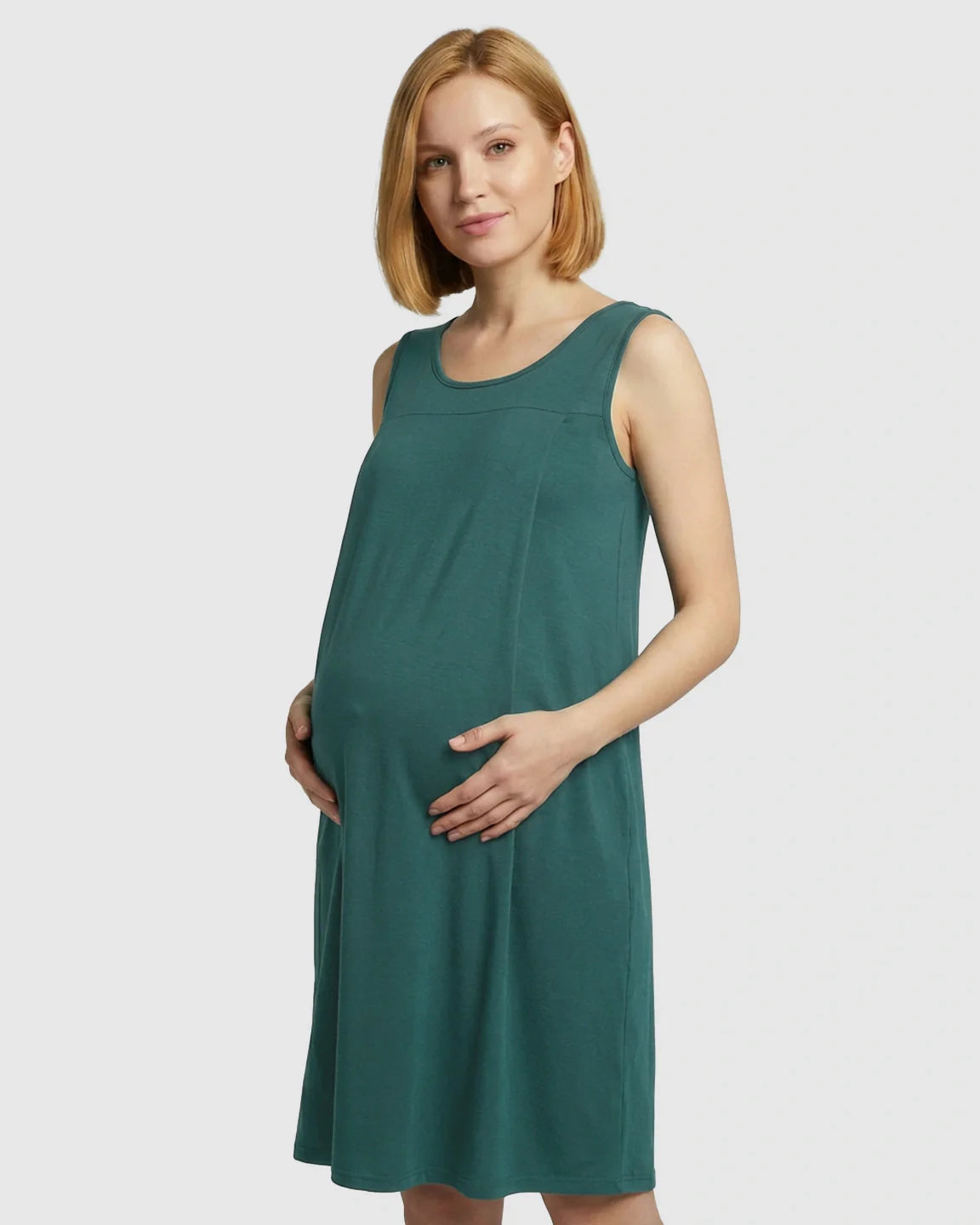 Bump Society – The Nursing Collection: Discreet Nursing Opening Casual Maternity Midi Dress