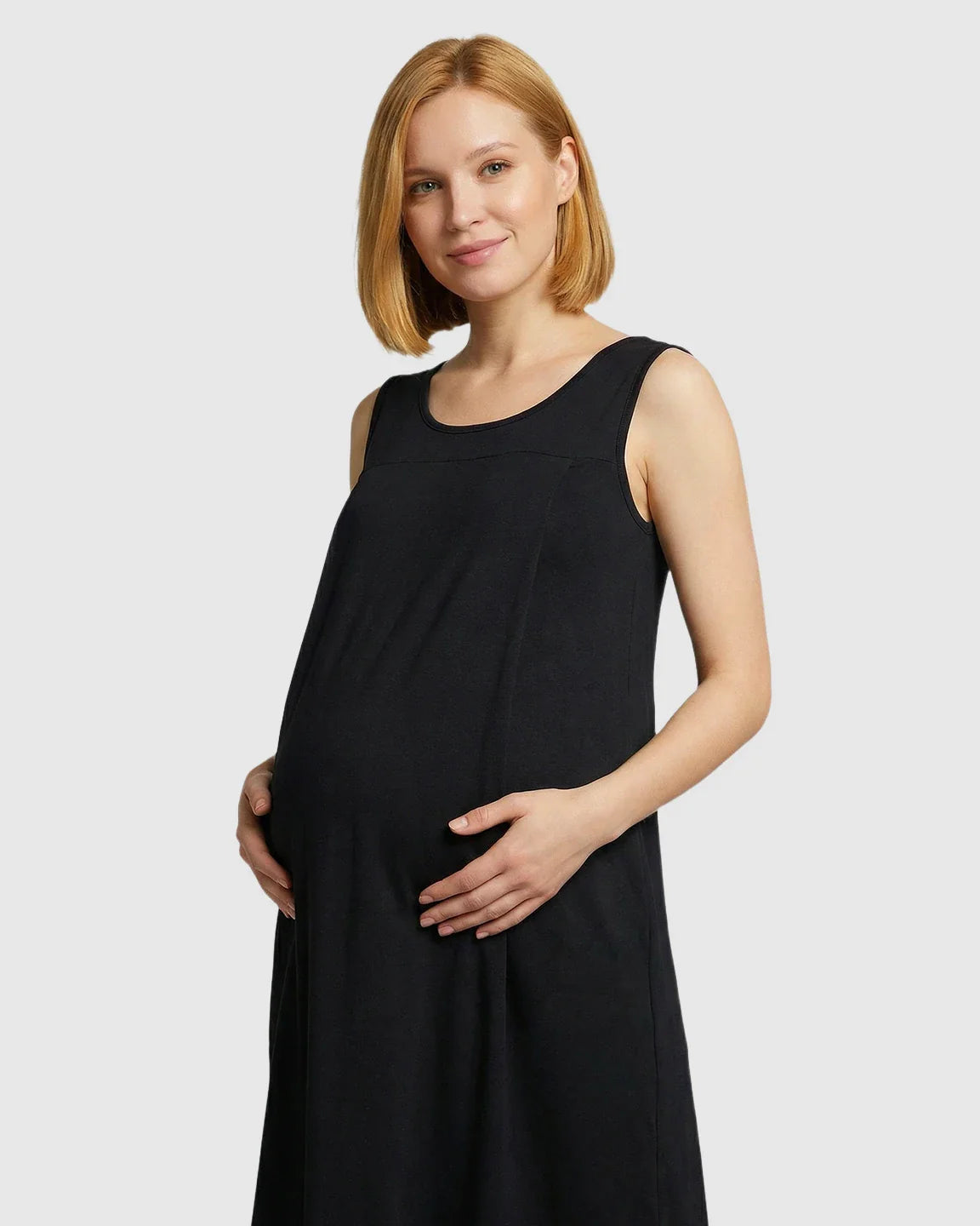 Bump Society – The Nursing Collection: Discreet Nursing Opening Casual Maternity Midi Dress