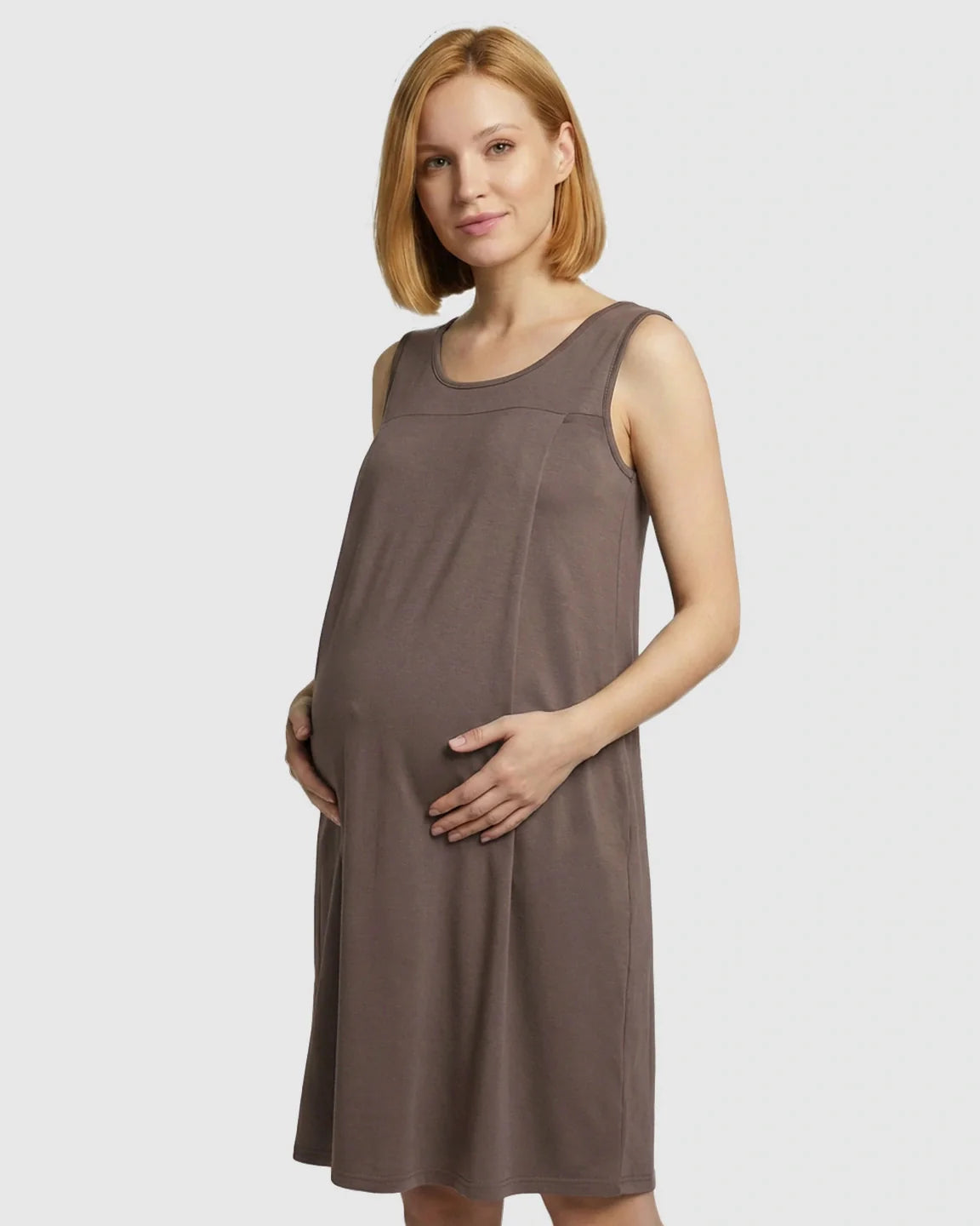 Bump Society – The Nursing Collection: Discreet Nursing Opening Casual Maternity Midi Dress