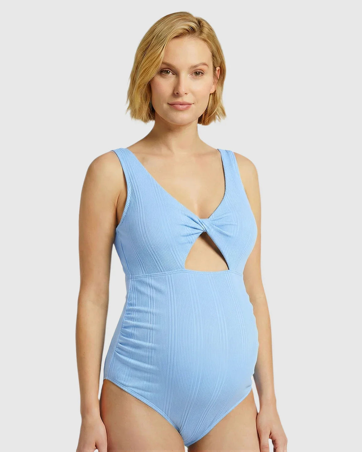 Bump Society – The Comfort Collection: Bow Tie-Back Cutout Maternity Swimsuit